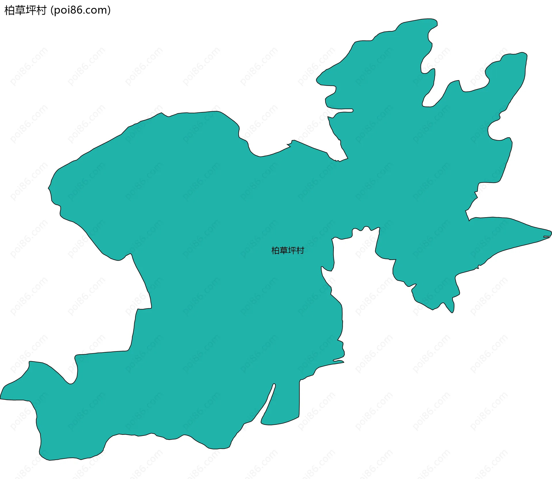 柏草坪村边界地图