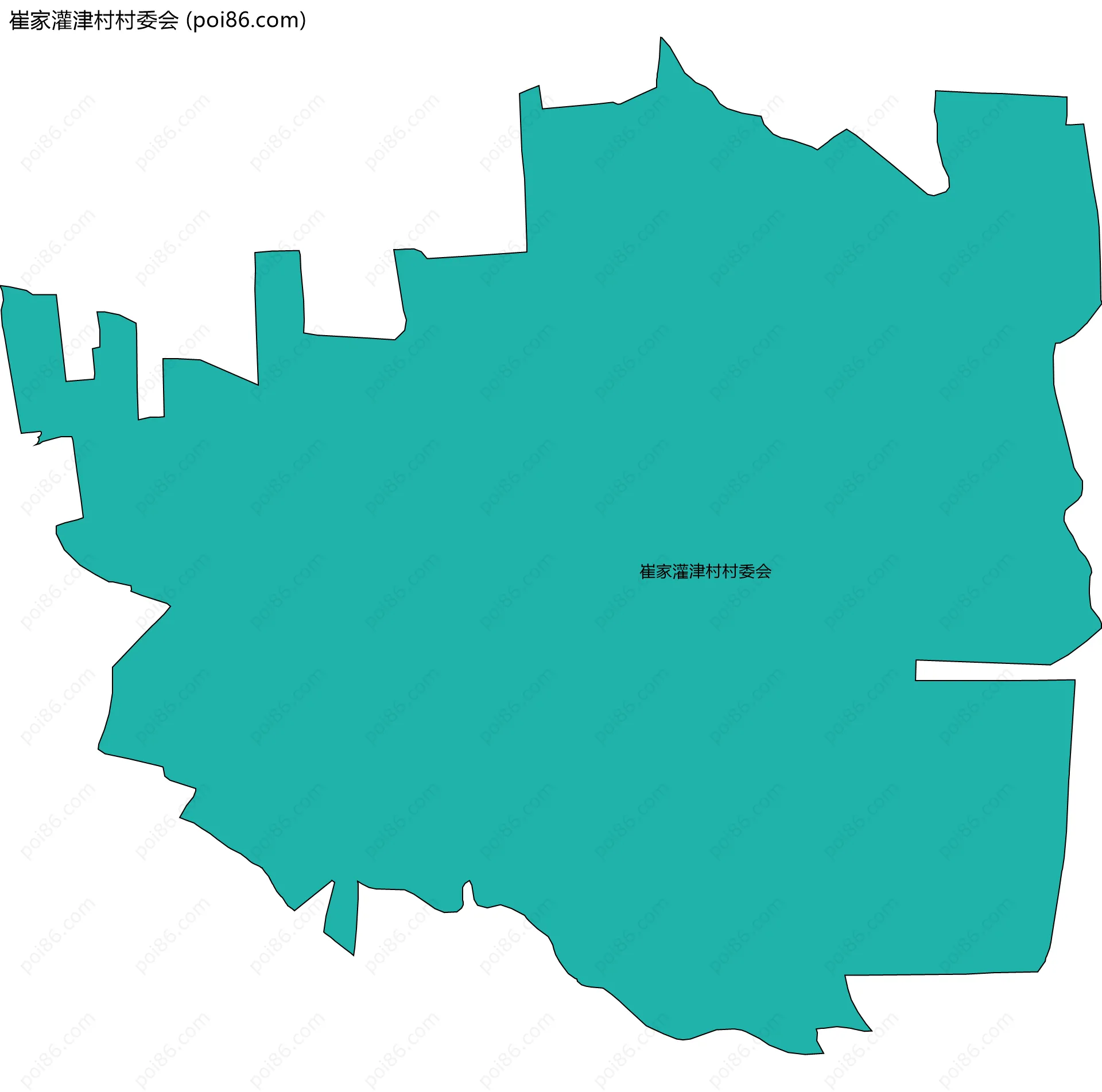 崔家灌津村村委会边界地图