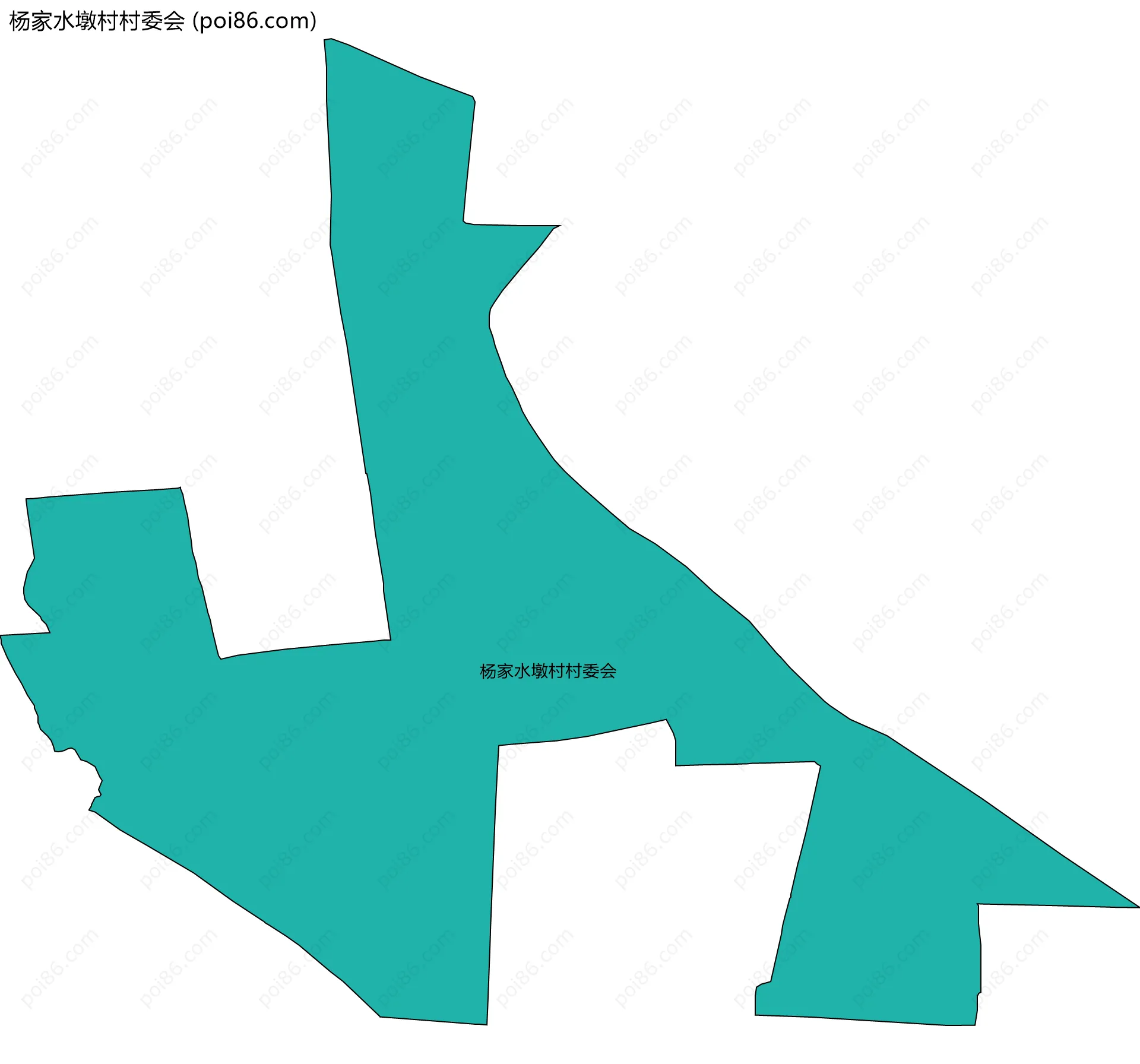杨家水墩村村委会边界地图