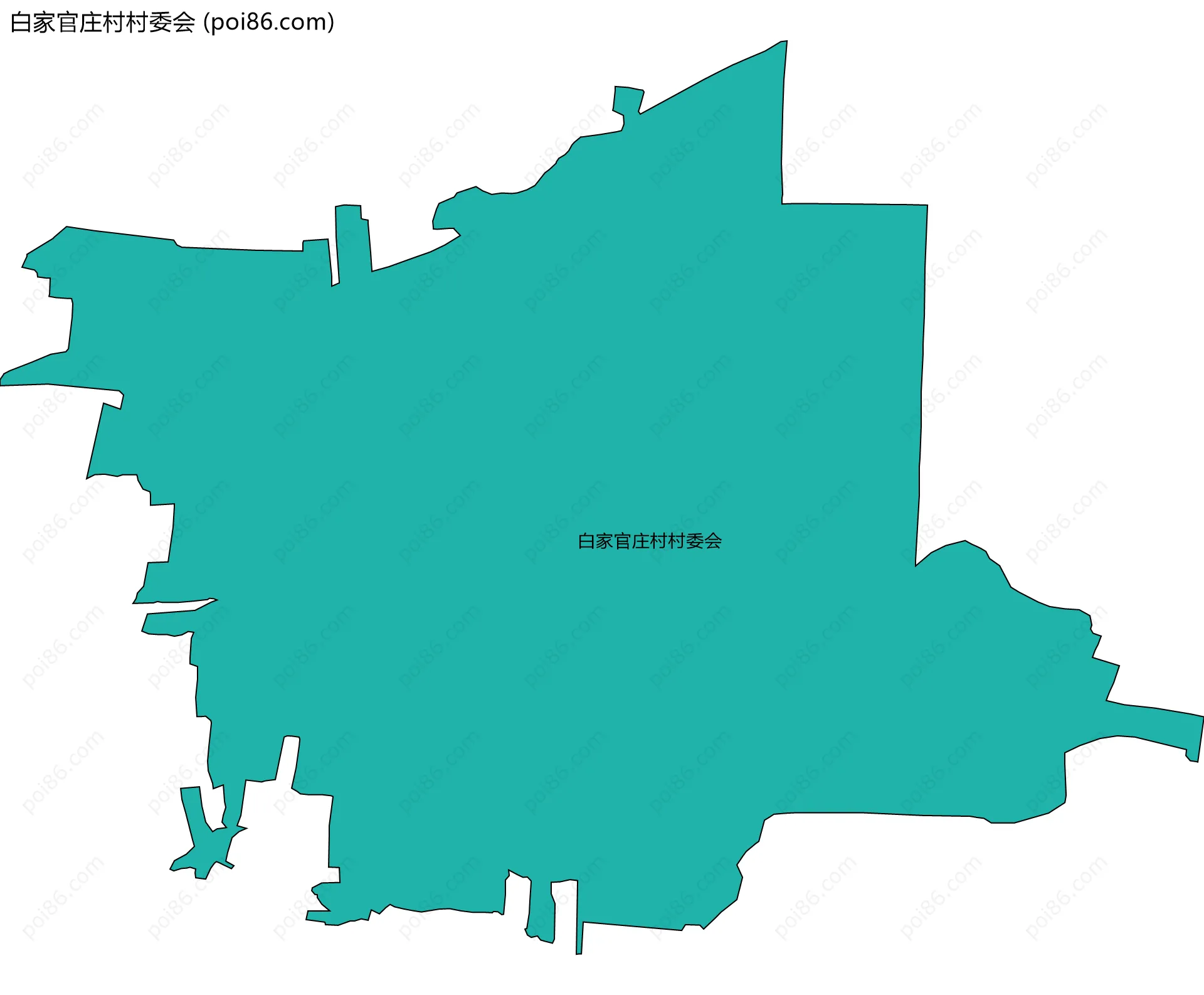 白家官庄村村委会边界地图