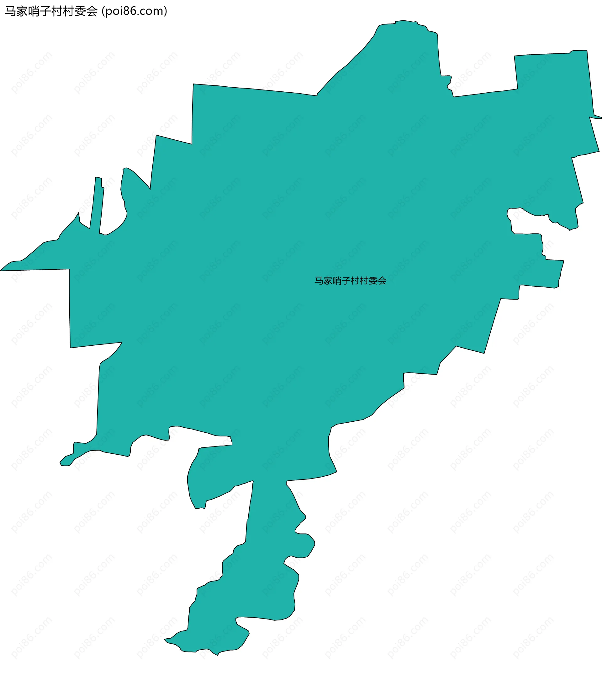 马家哨子村村委会边界地图