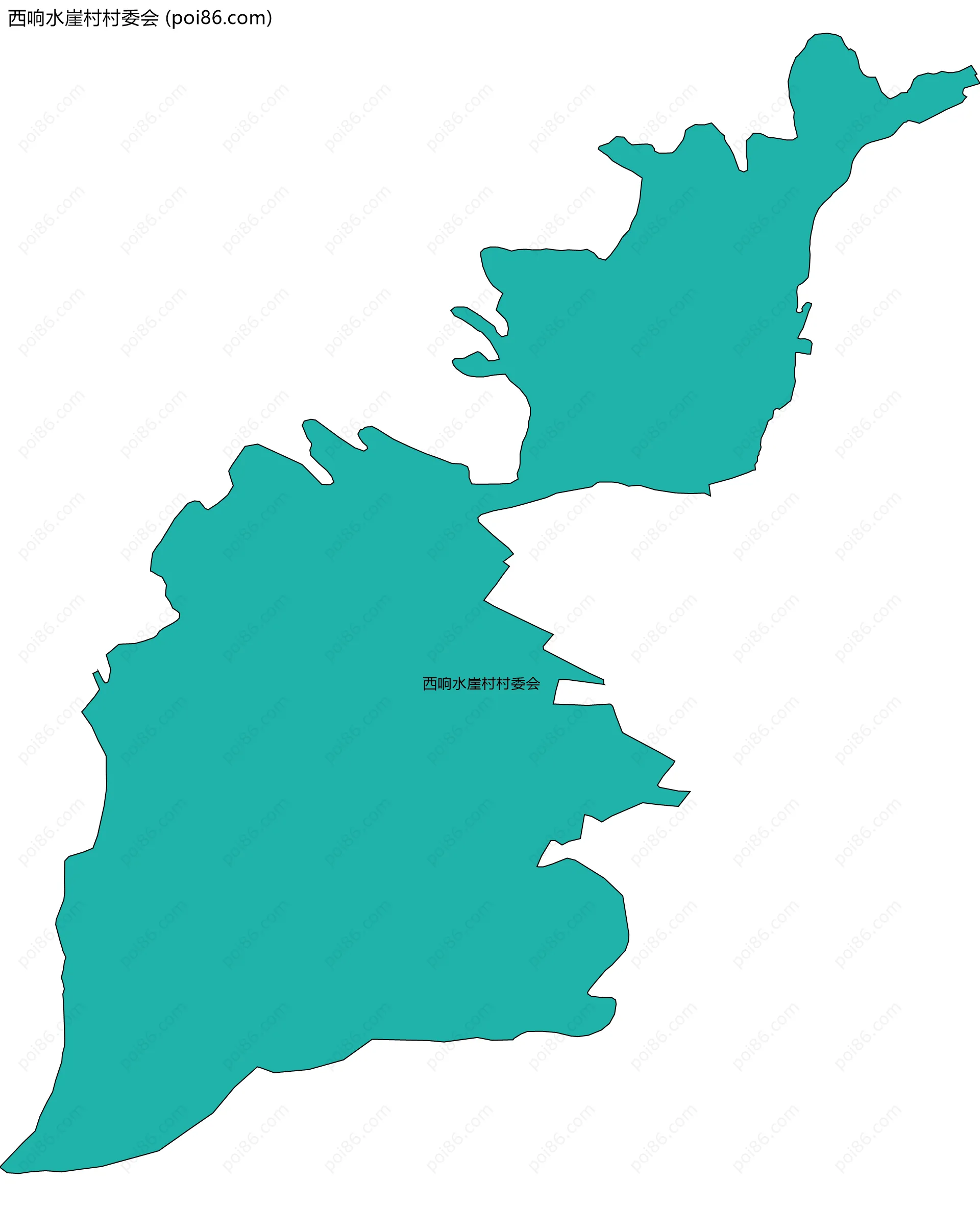 西响水崖村村委会边界地图