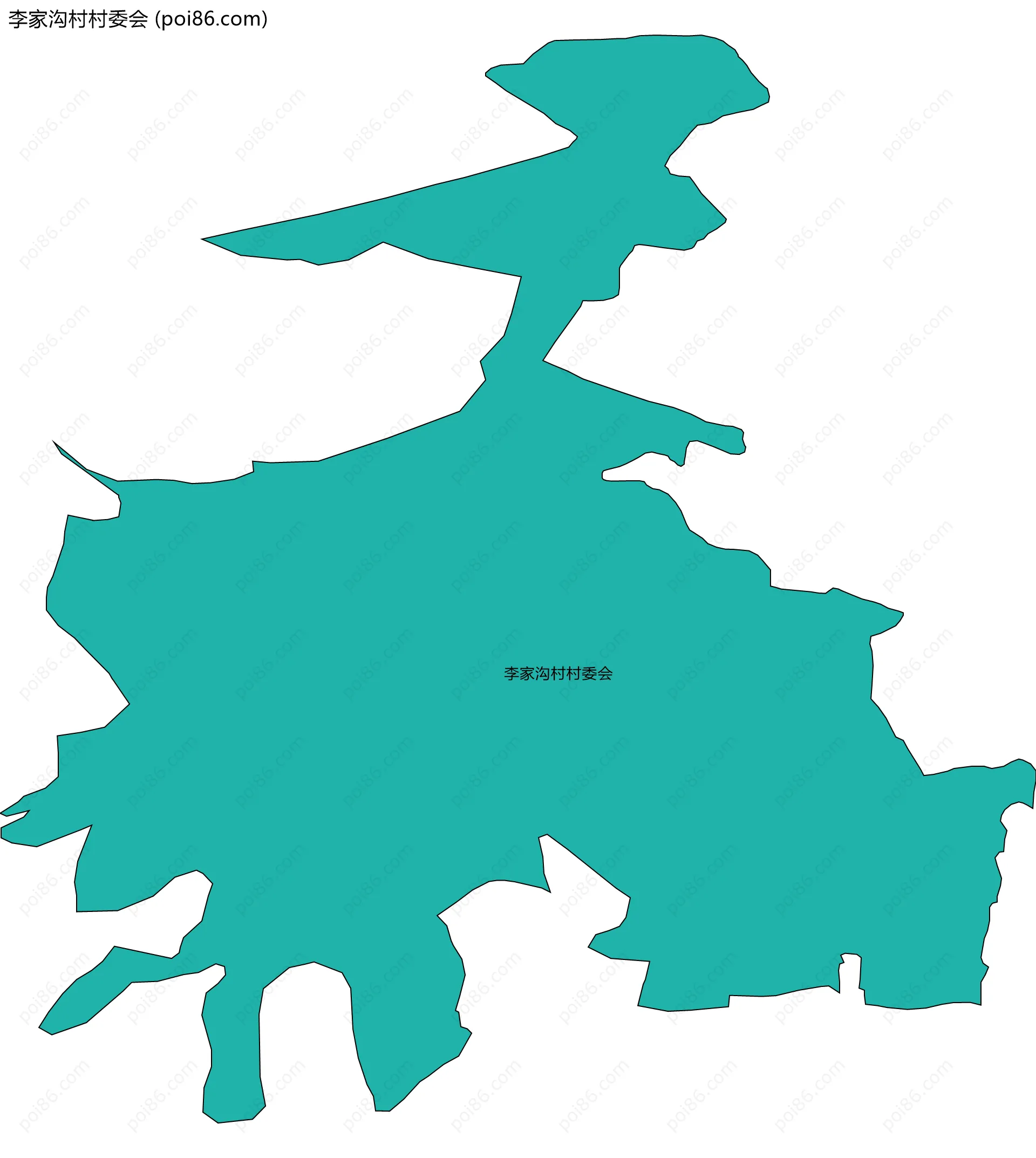 李家沟村村委会边界地图