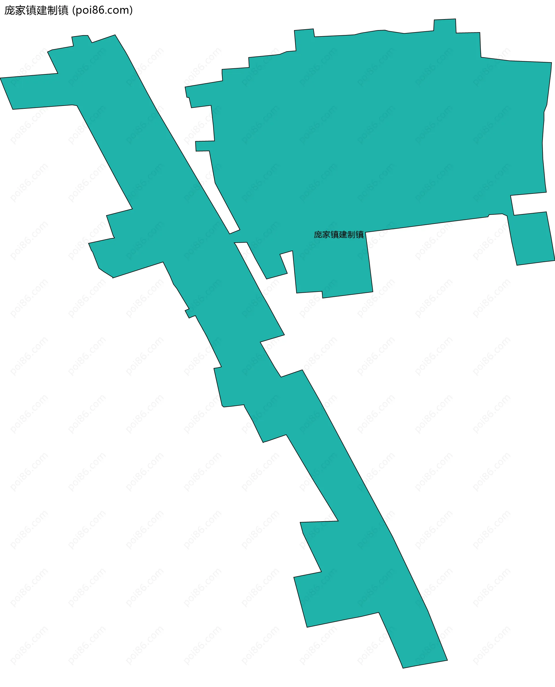 庞家镇建制镇边界地图