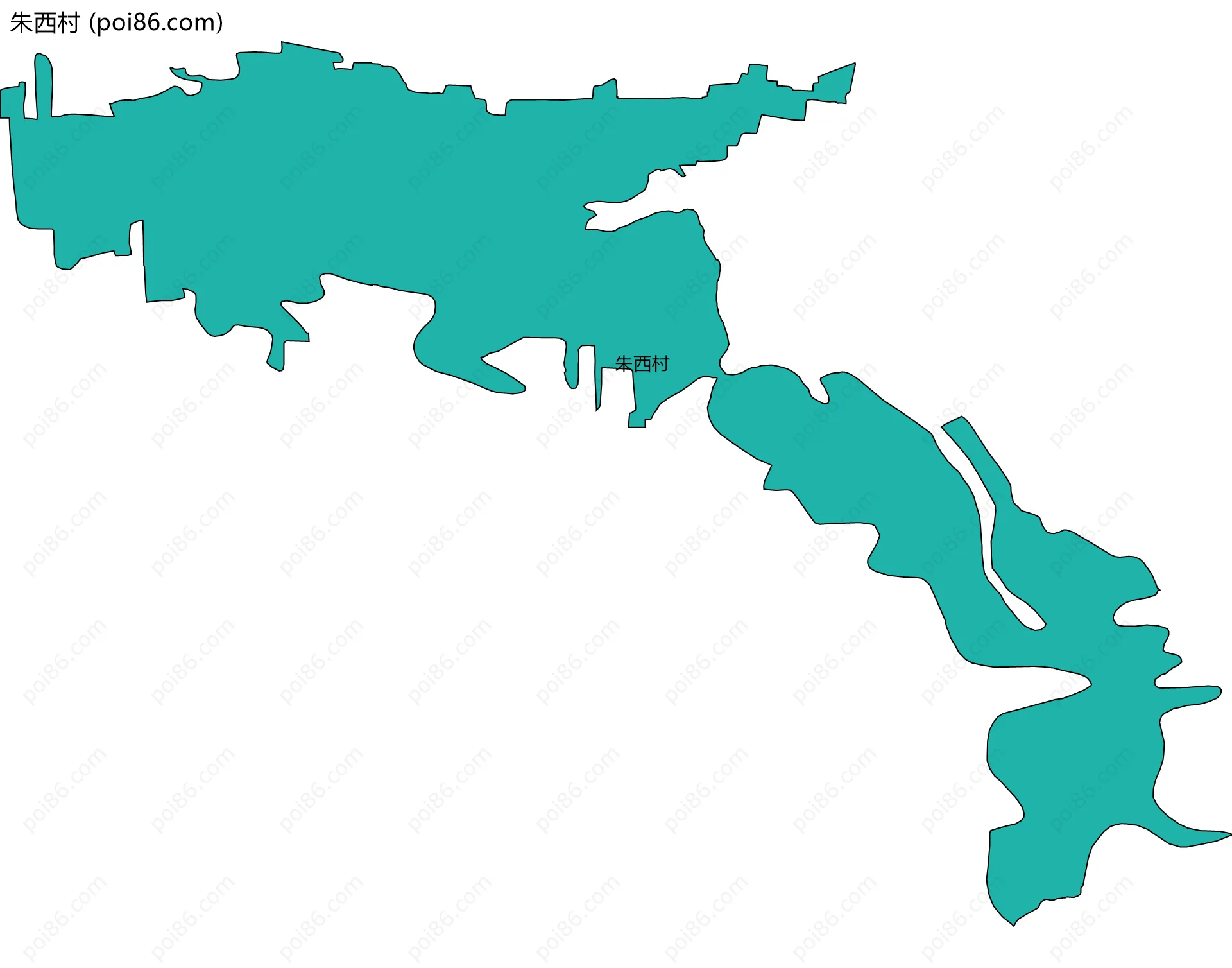 朱西村边界地图