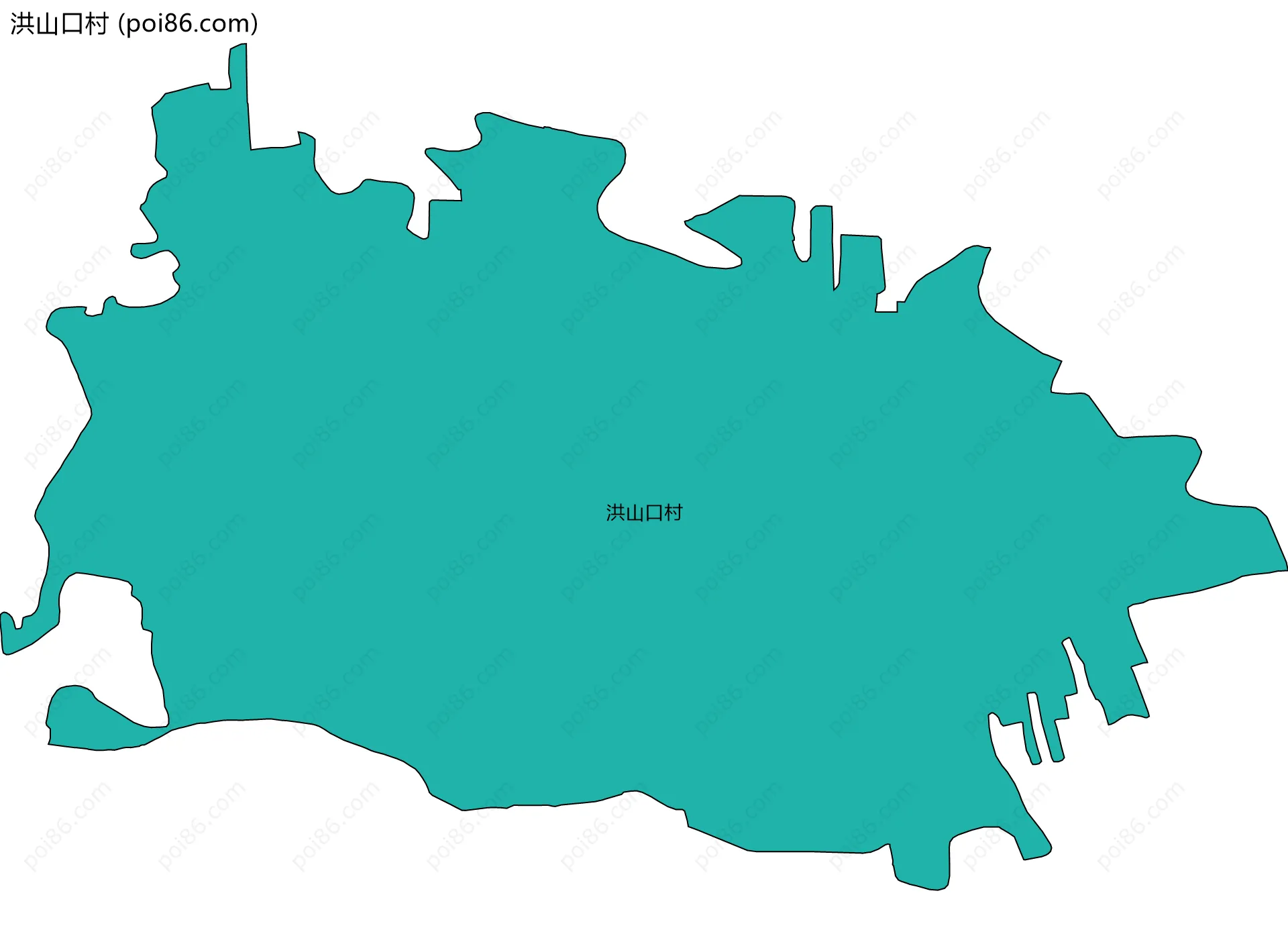 洪山口村边界地图