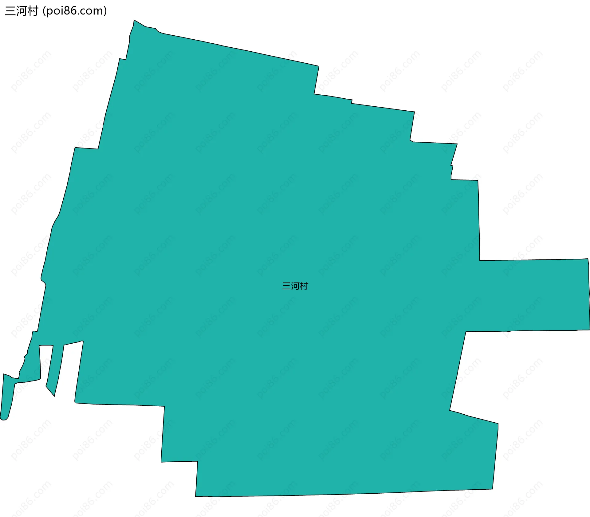 三河村边界地图
