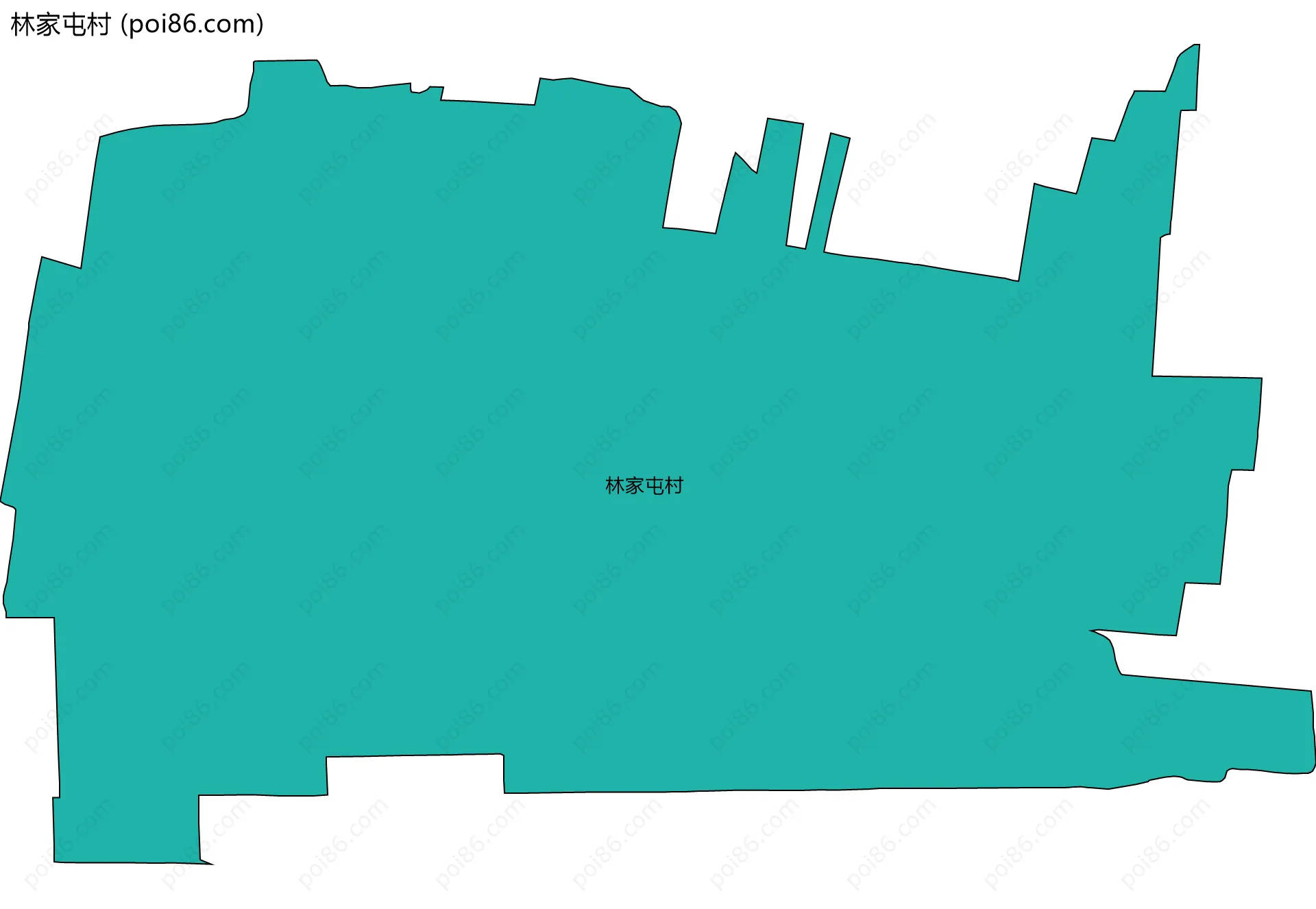 林家屯村边界地图