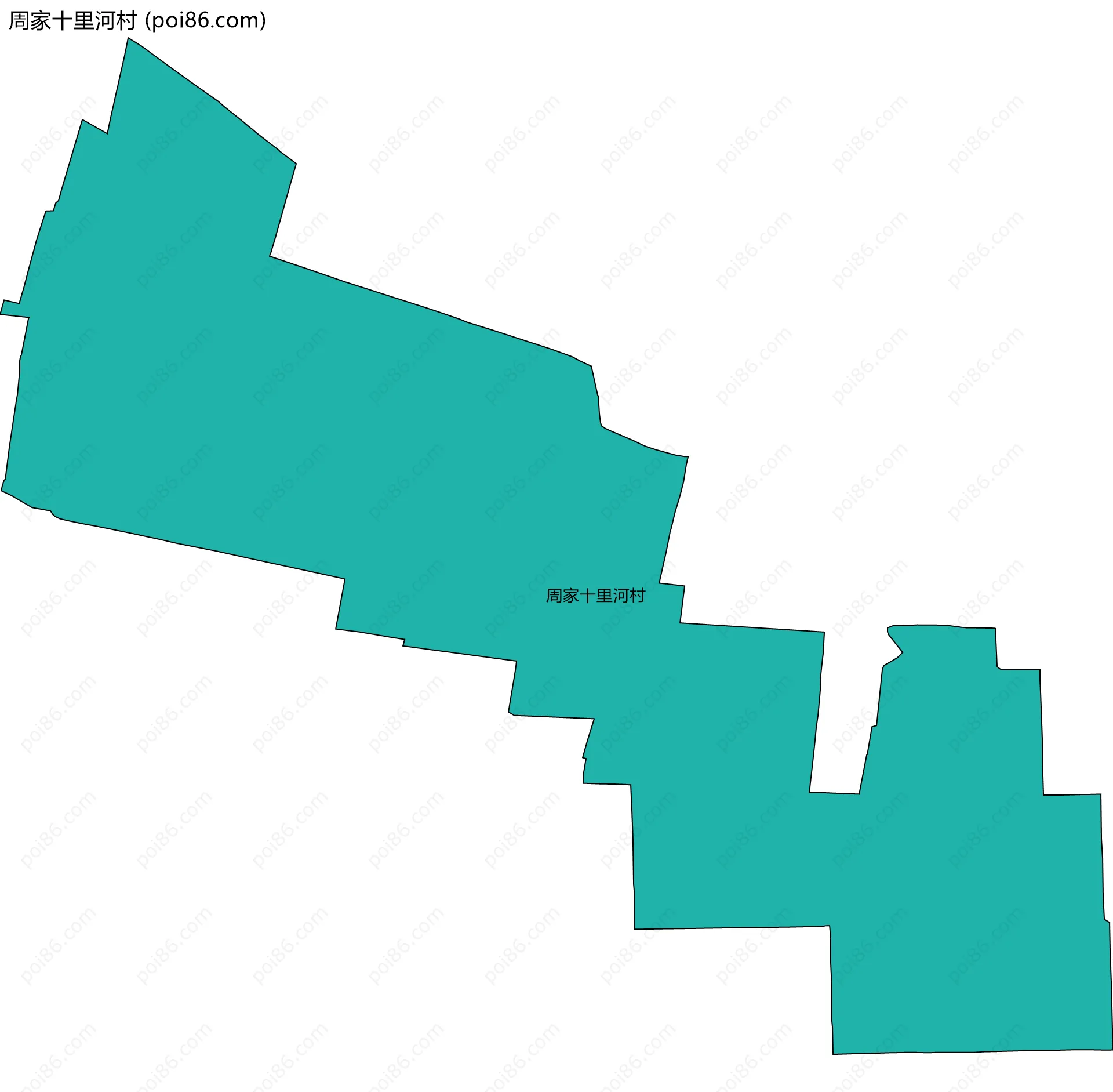 周家十里河村边界地图
