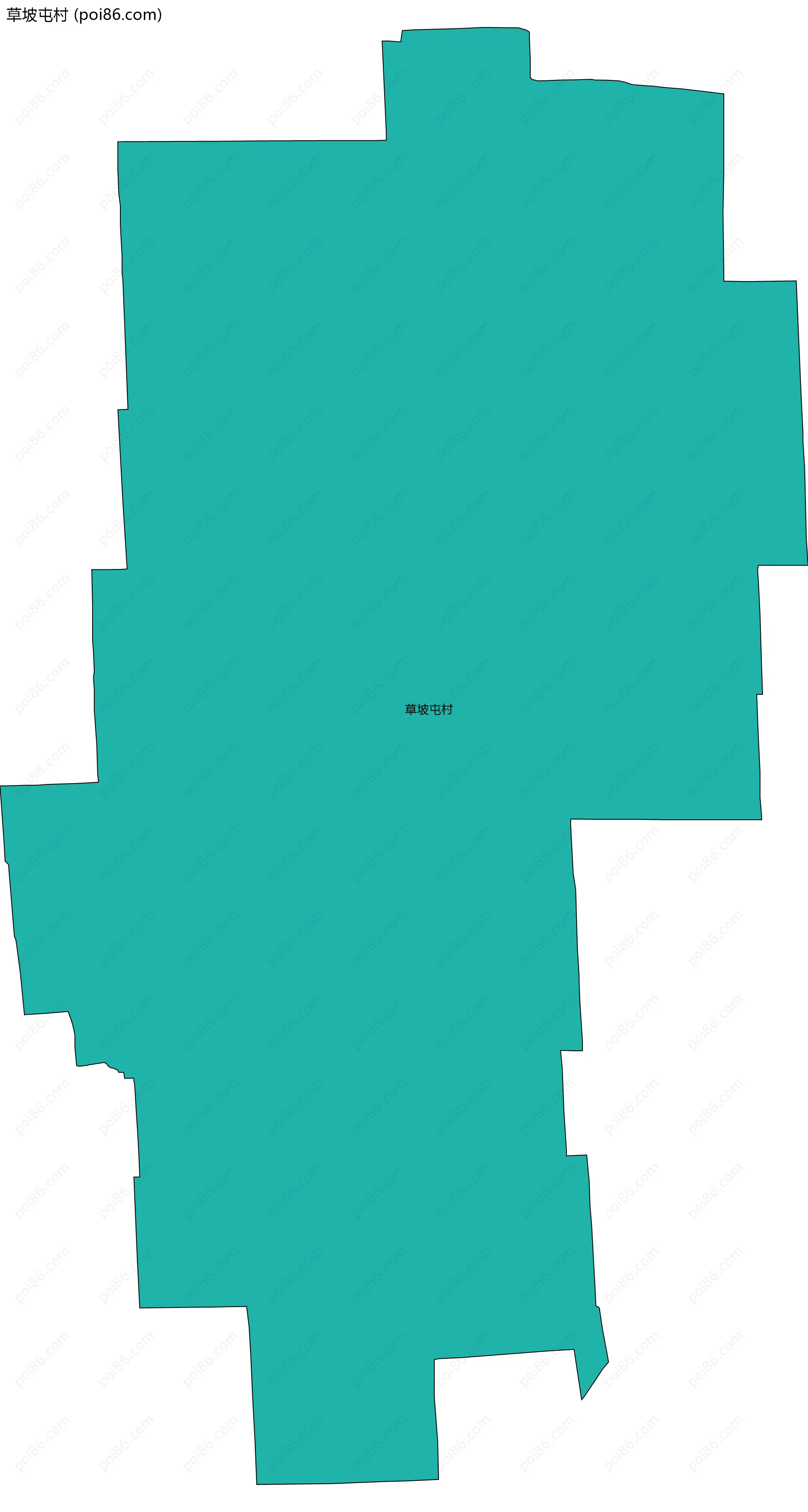 草坡屯村边界地图