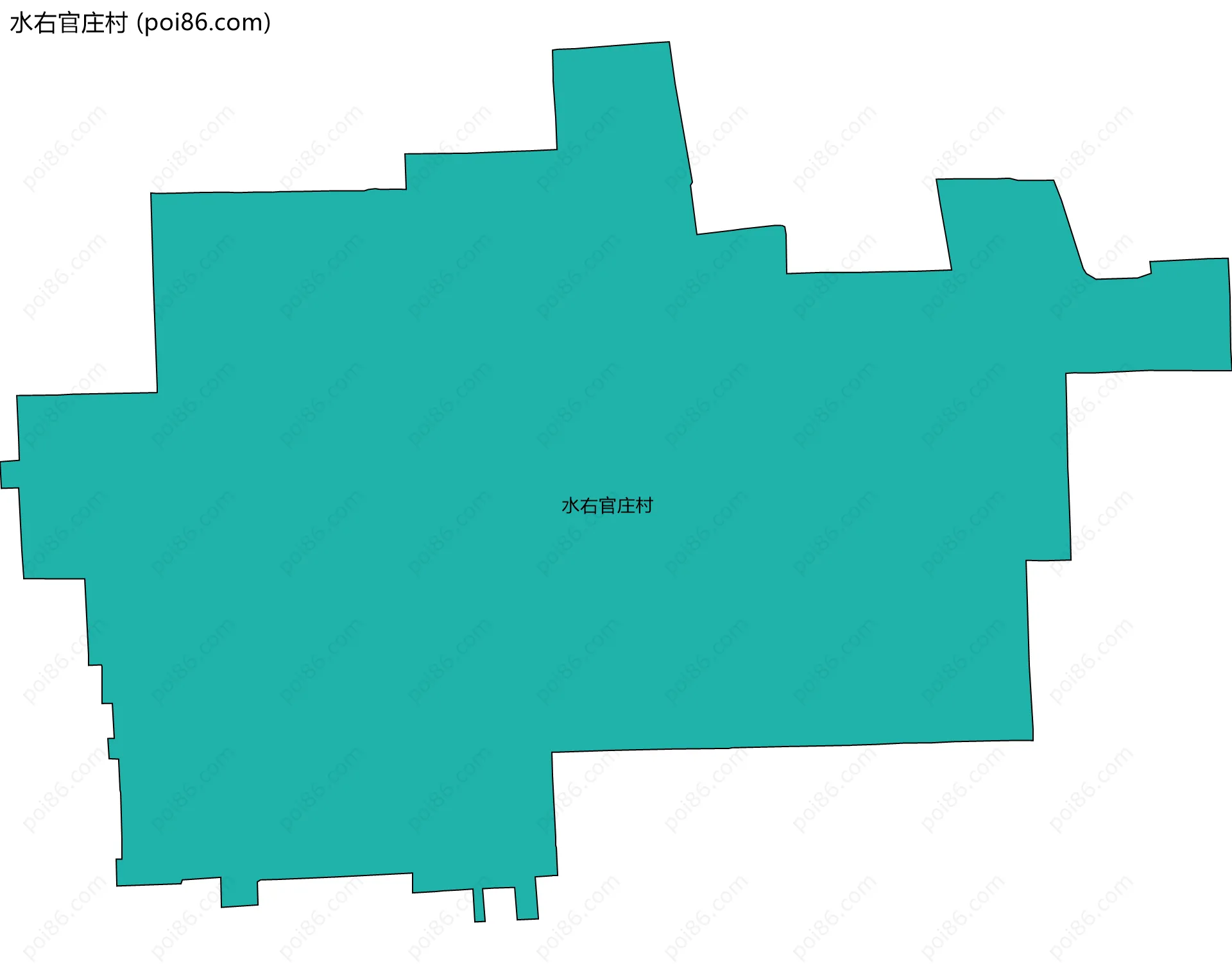 水右官庄村边界地图