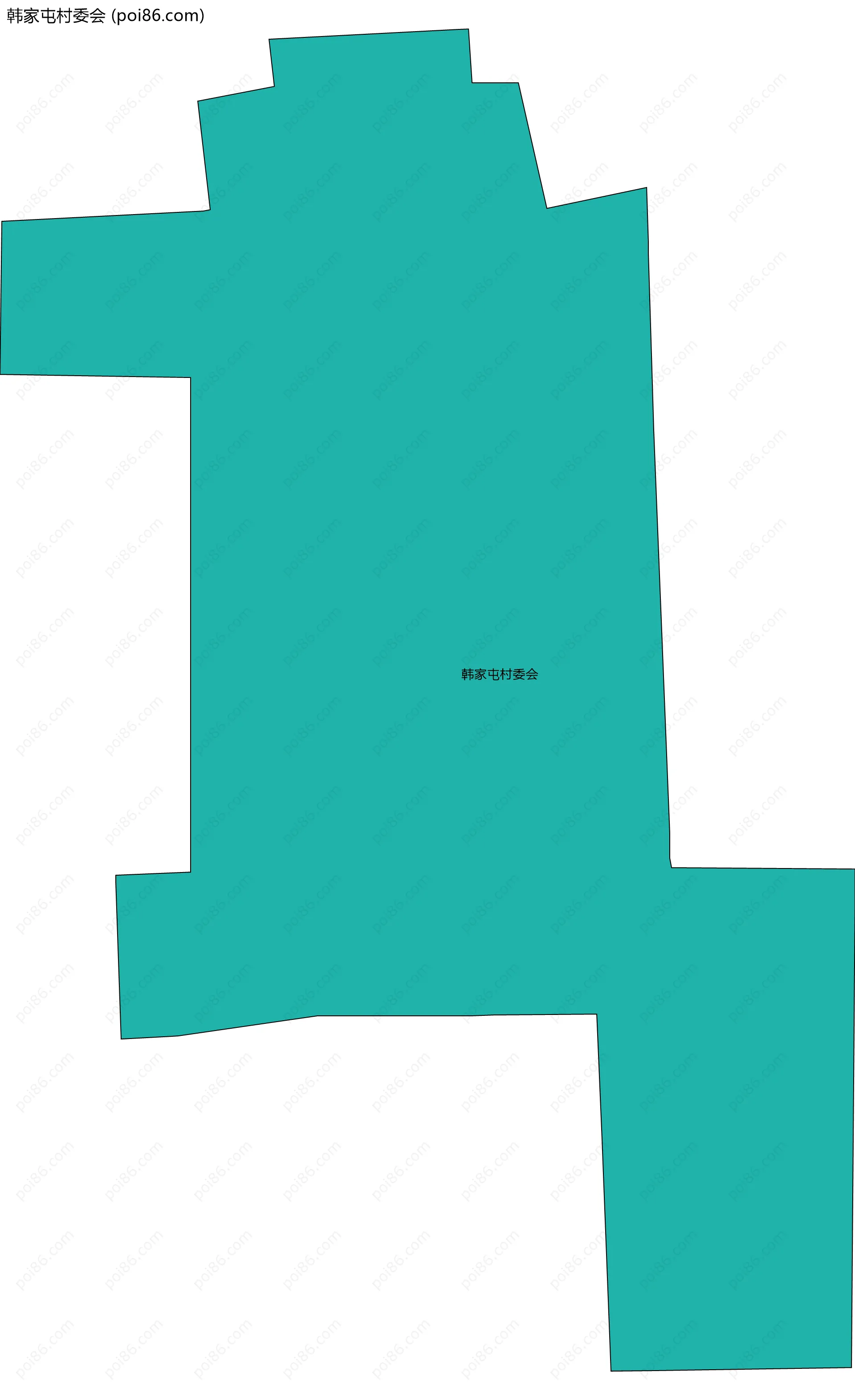 韩家屯村委会边界地图