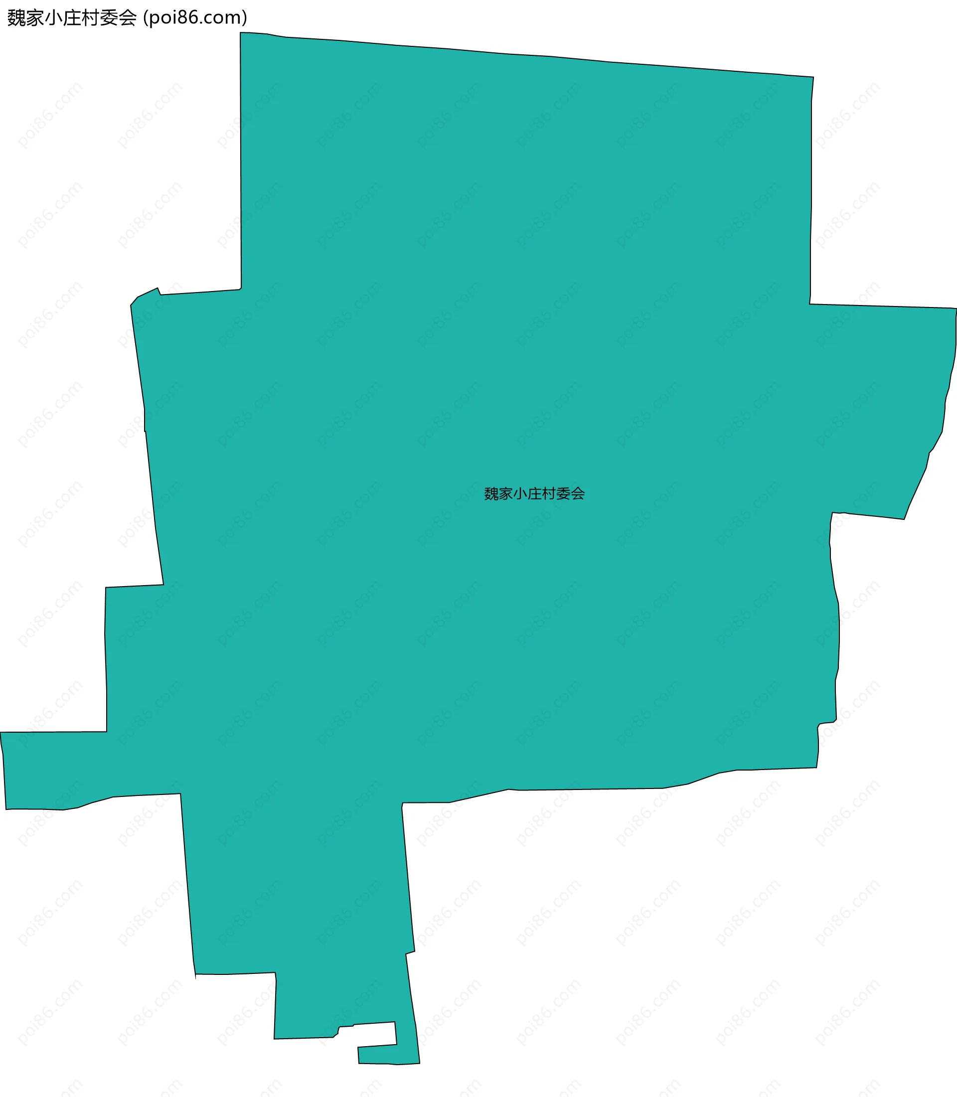 魏家小庄村委会边界地图