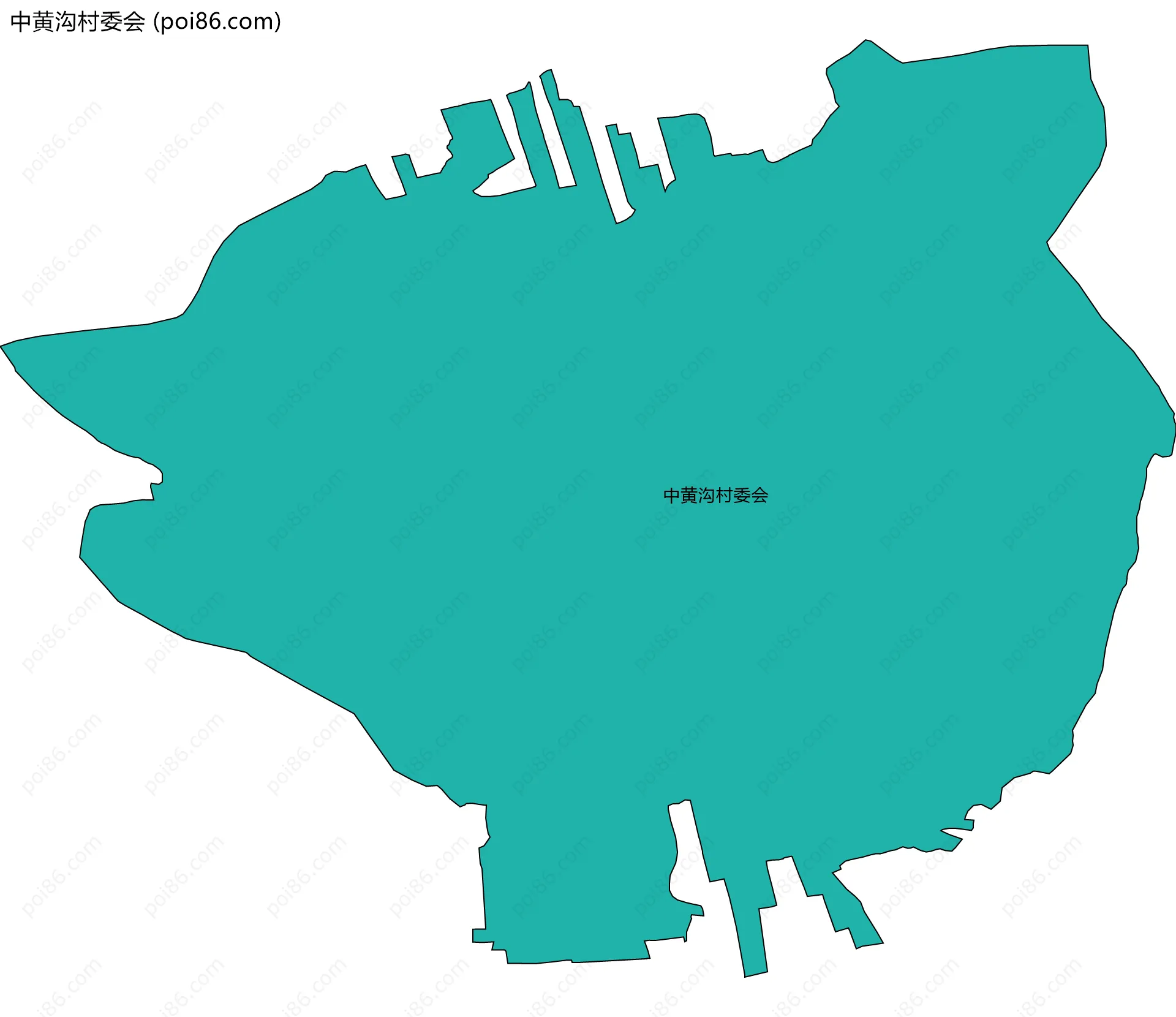 中黄沟村委会边界地图