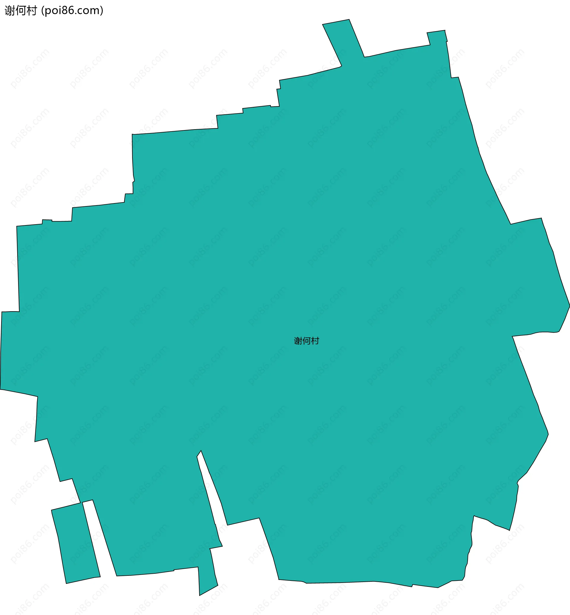 谢何村边界地图