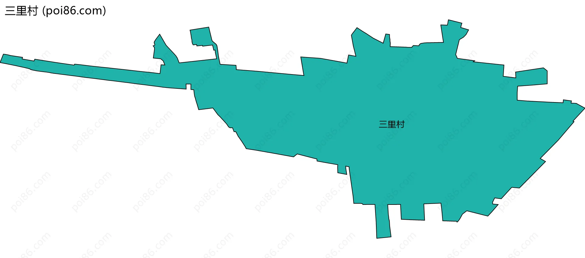 三里村边界地图