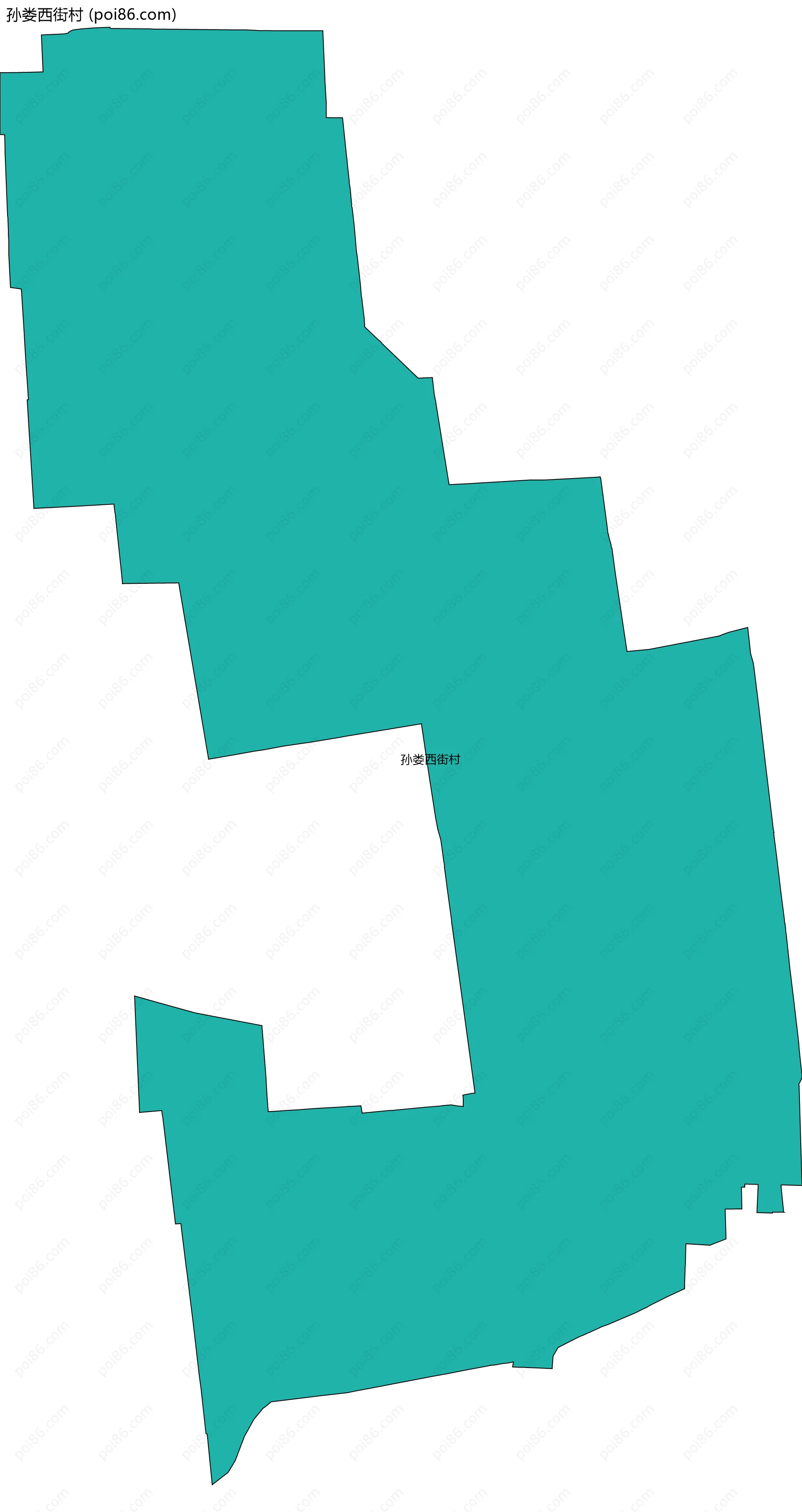 孙娄西街村边界地图