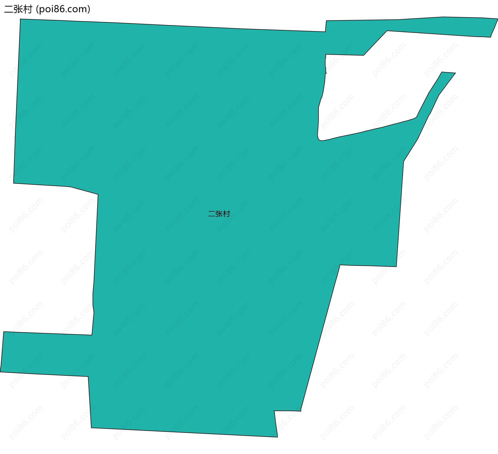 二张村边界地图