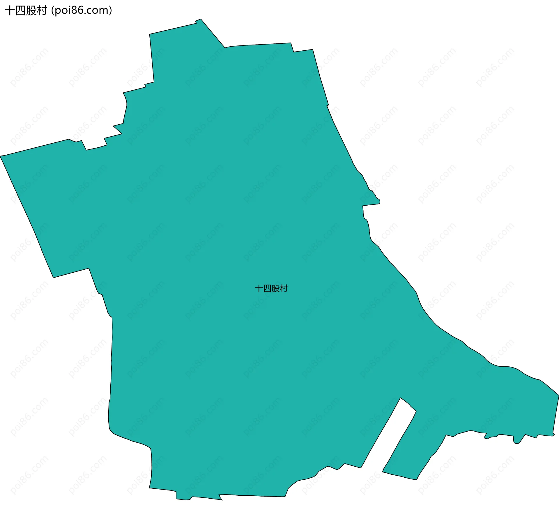 十四股村边界地图