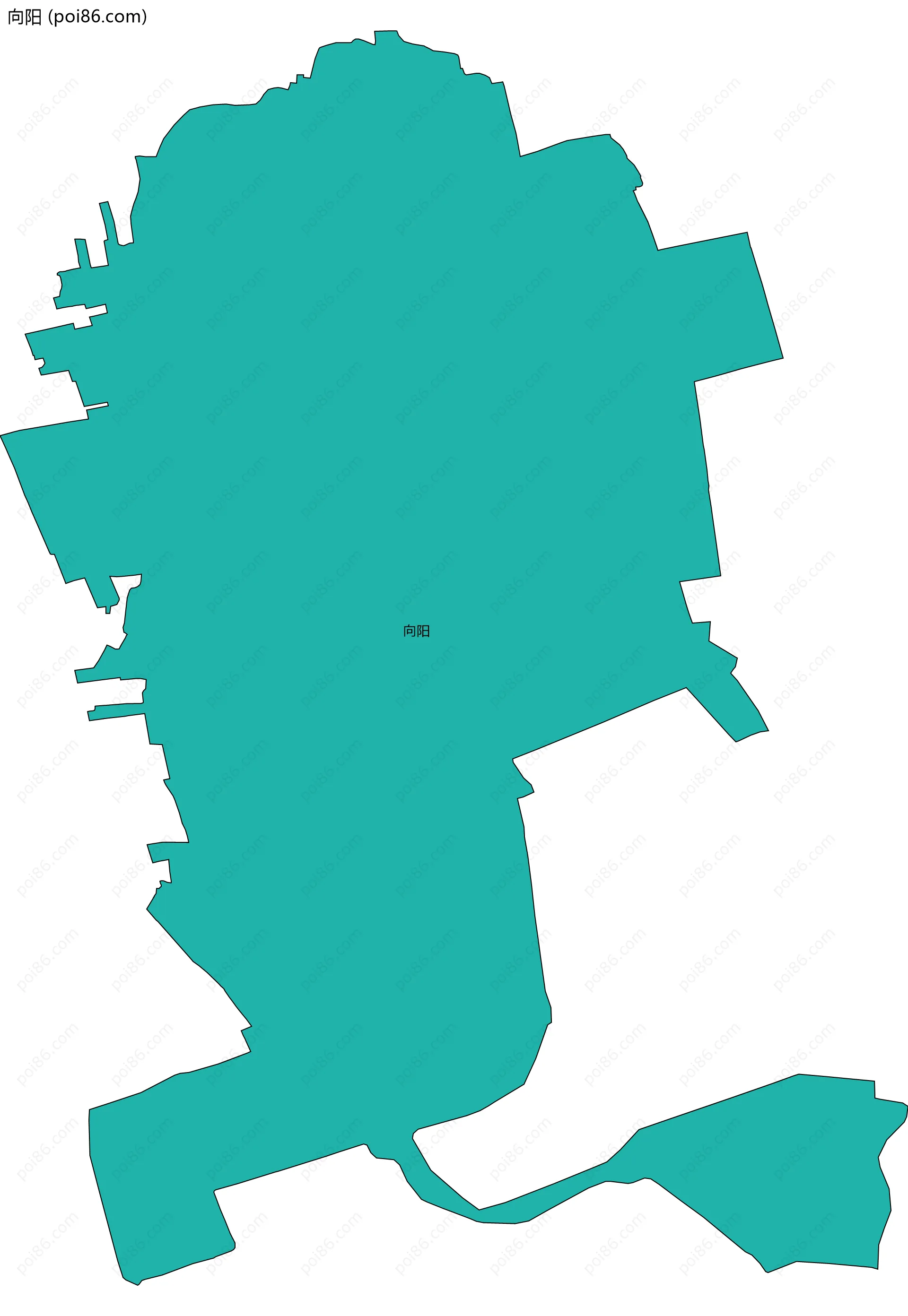 向阳边界地图