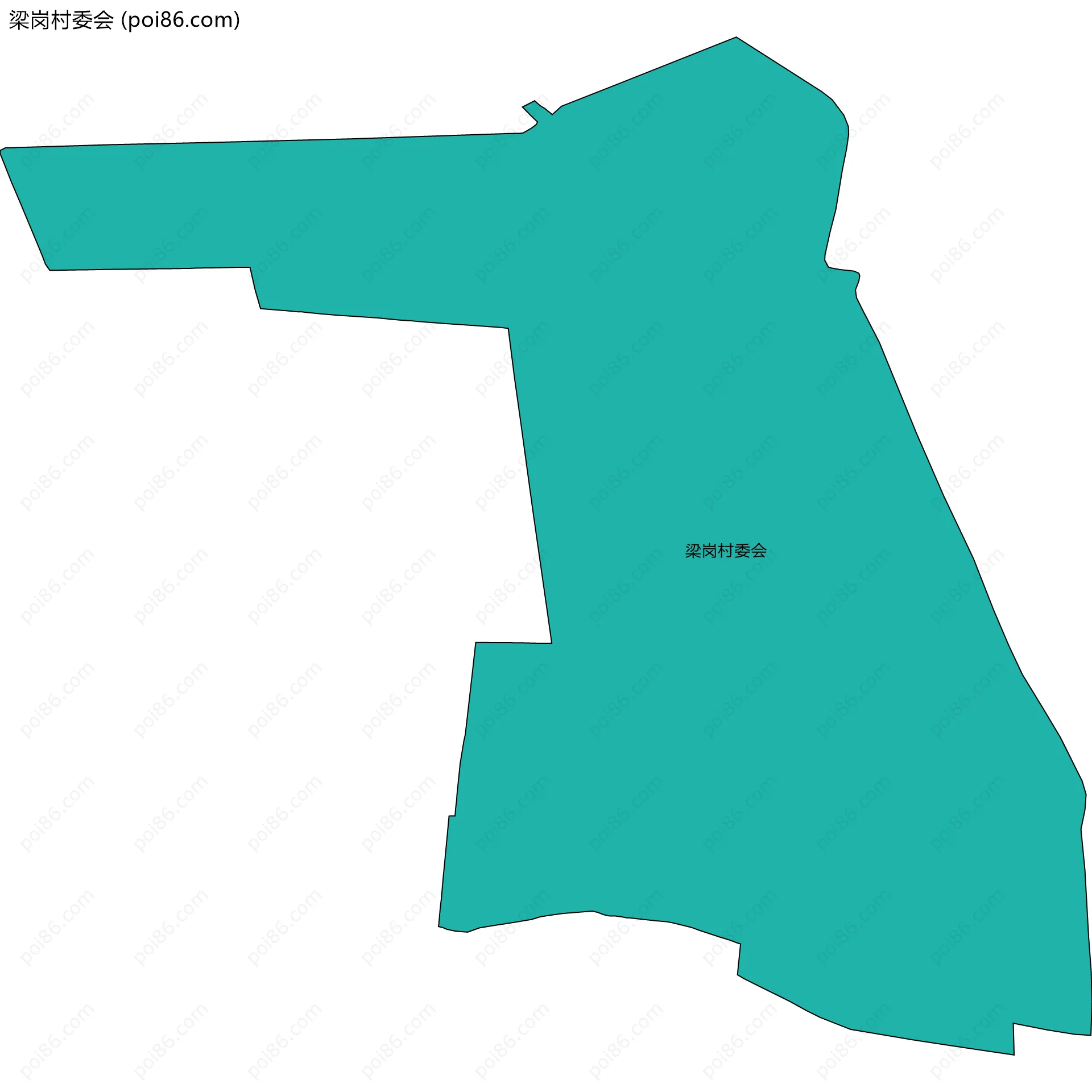 梁岗村委会边界地图