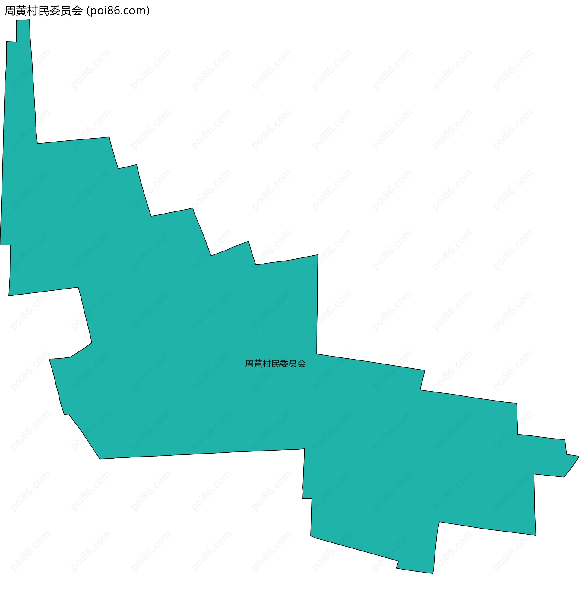 周黄村民委员会边界地图