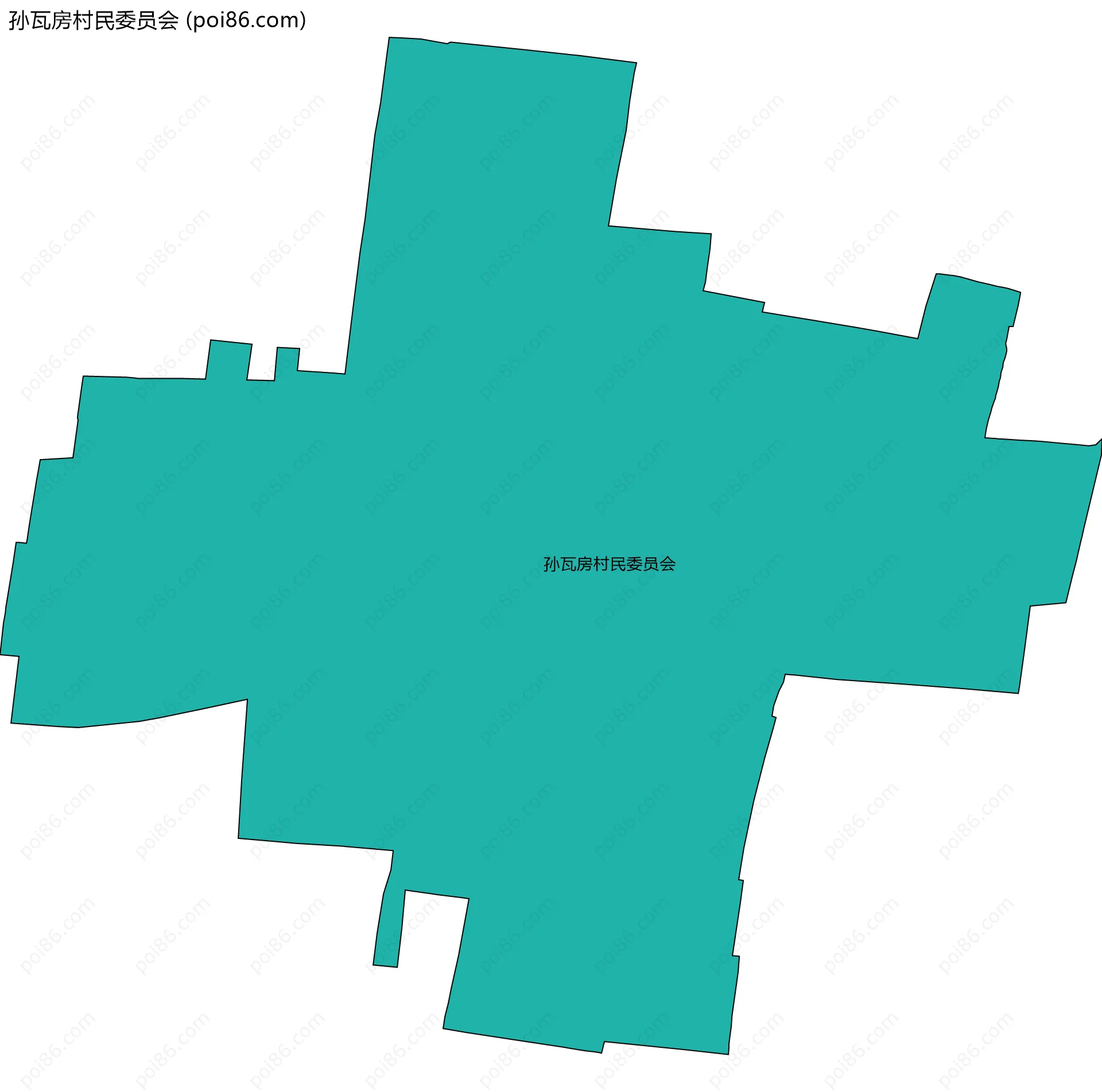 孙瓦房村民委员会边界地图