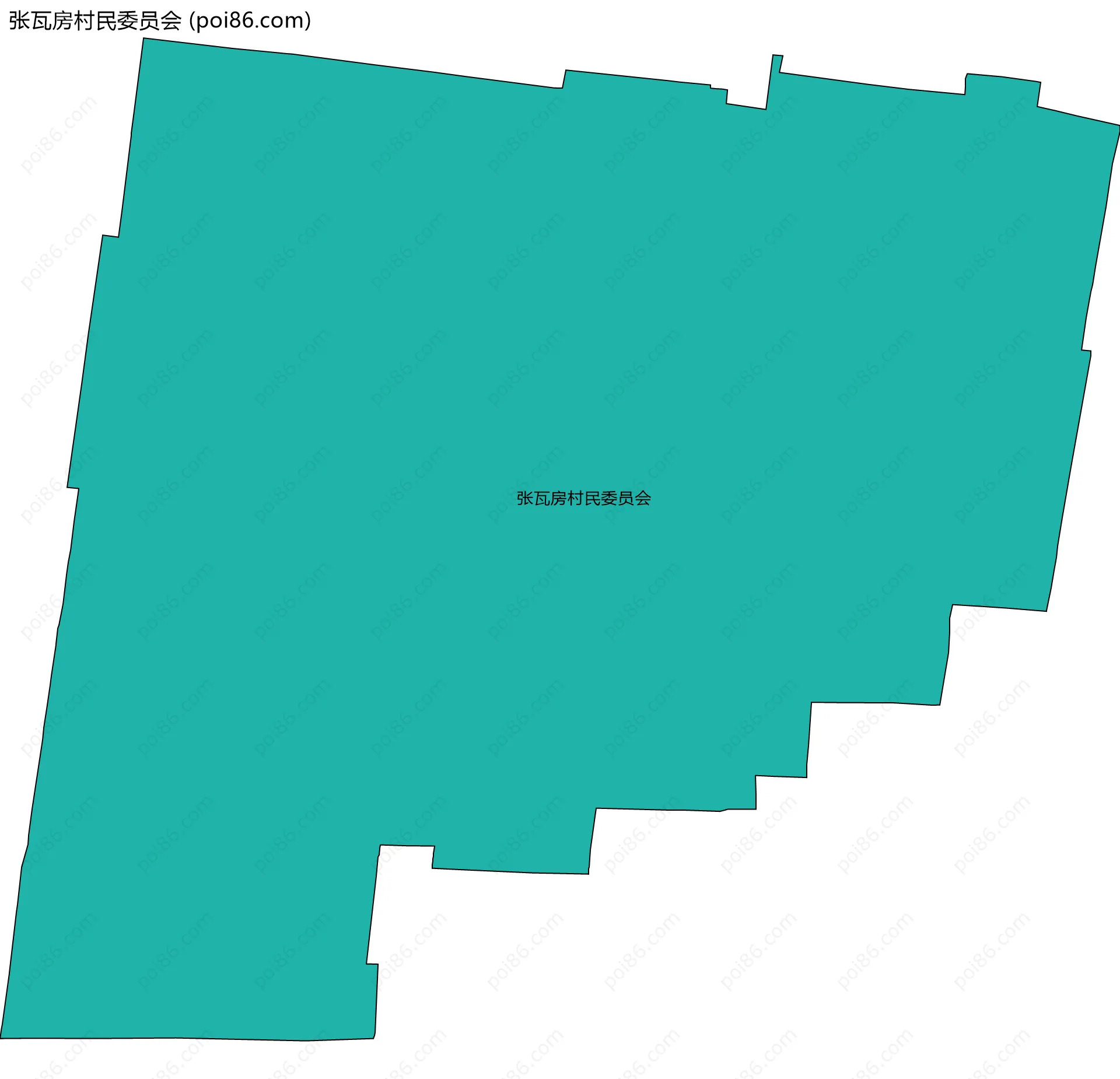 张瓦房村民委员会边界地图
