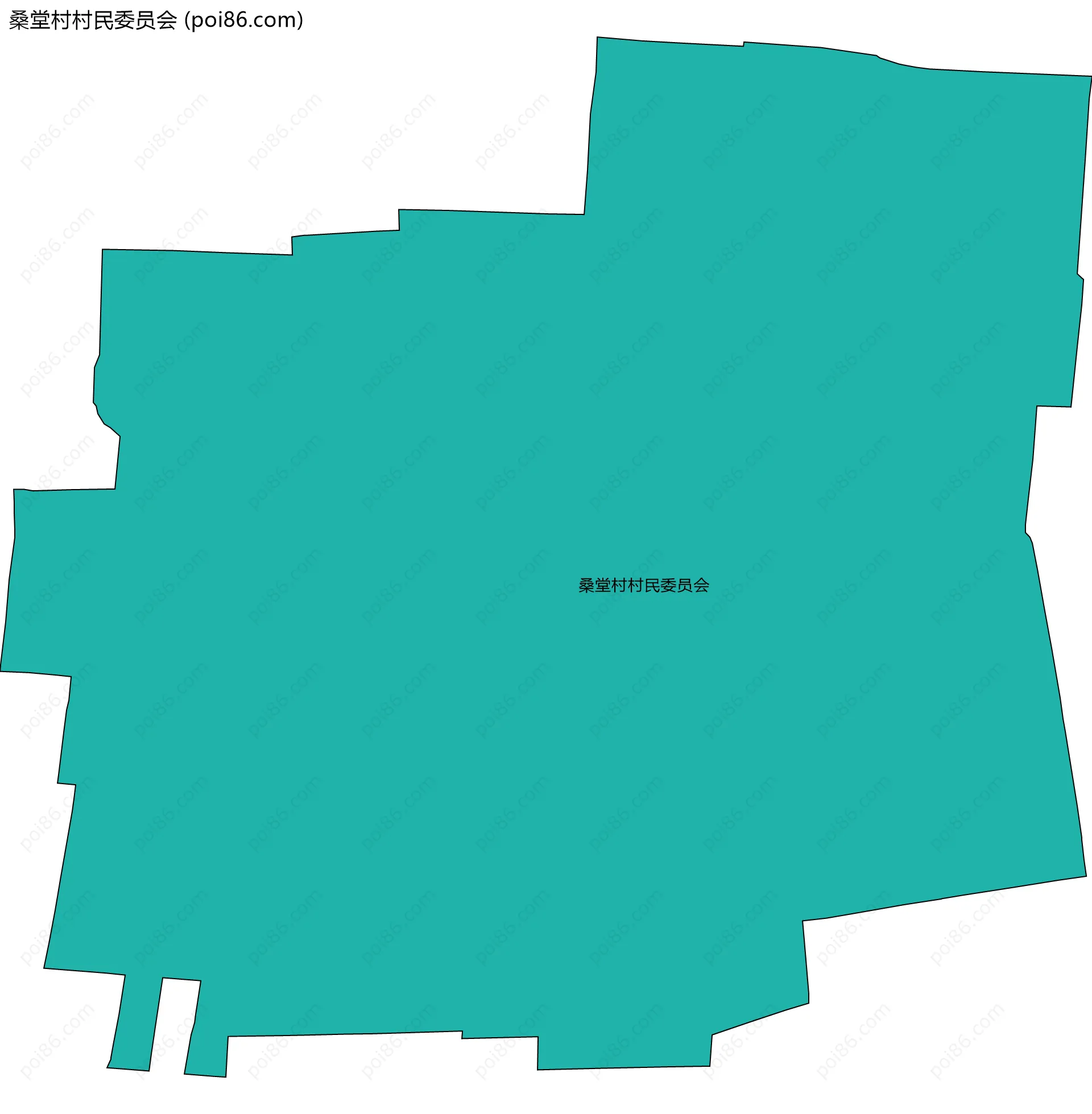 桑堂村村民委员会边界地图