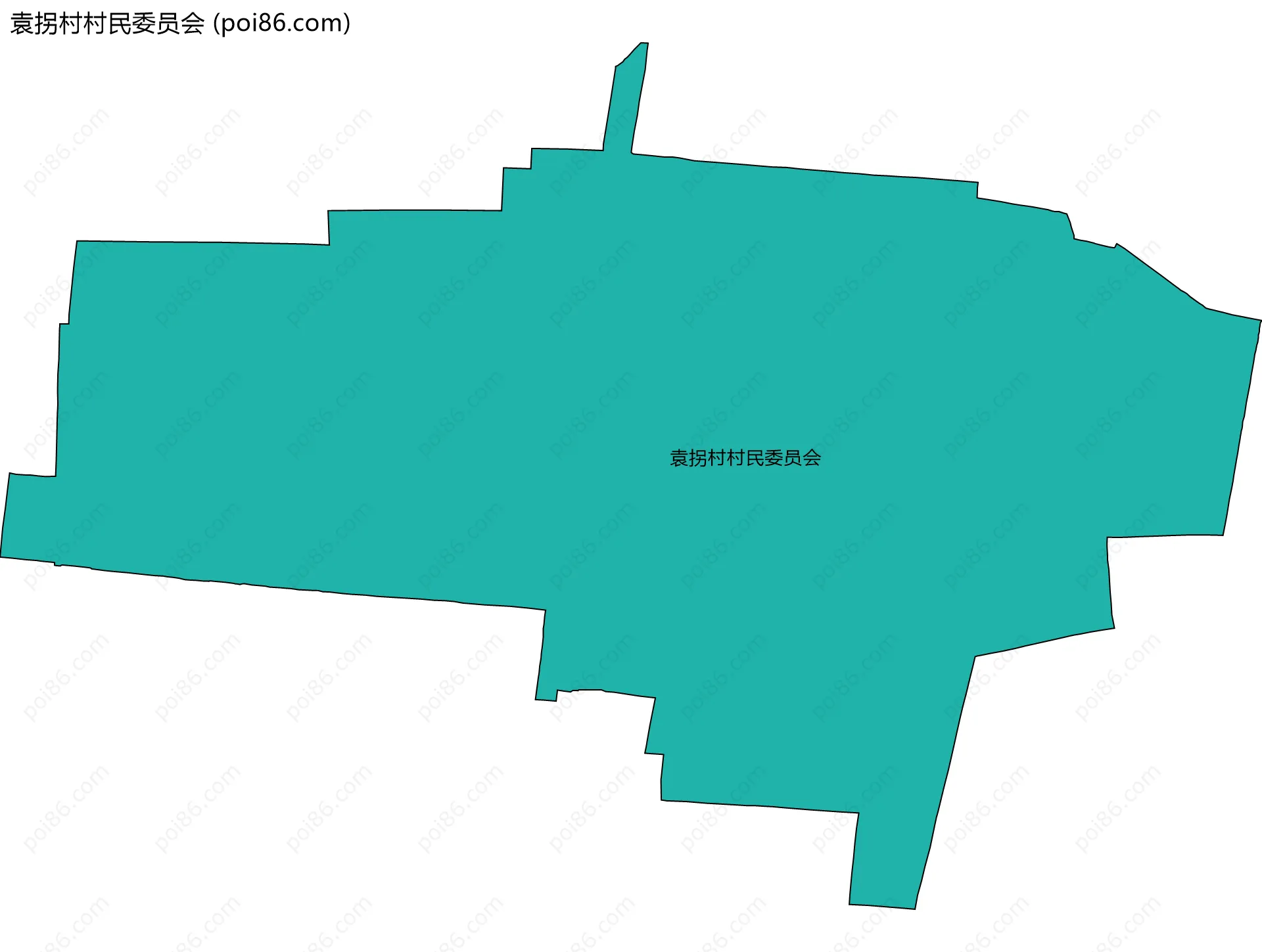 袁拐村村民委员会边界地图