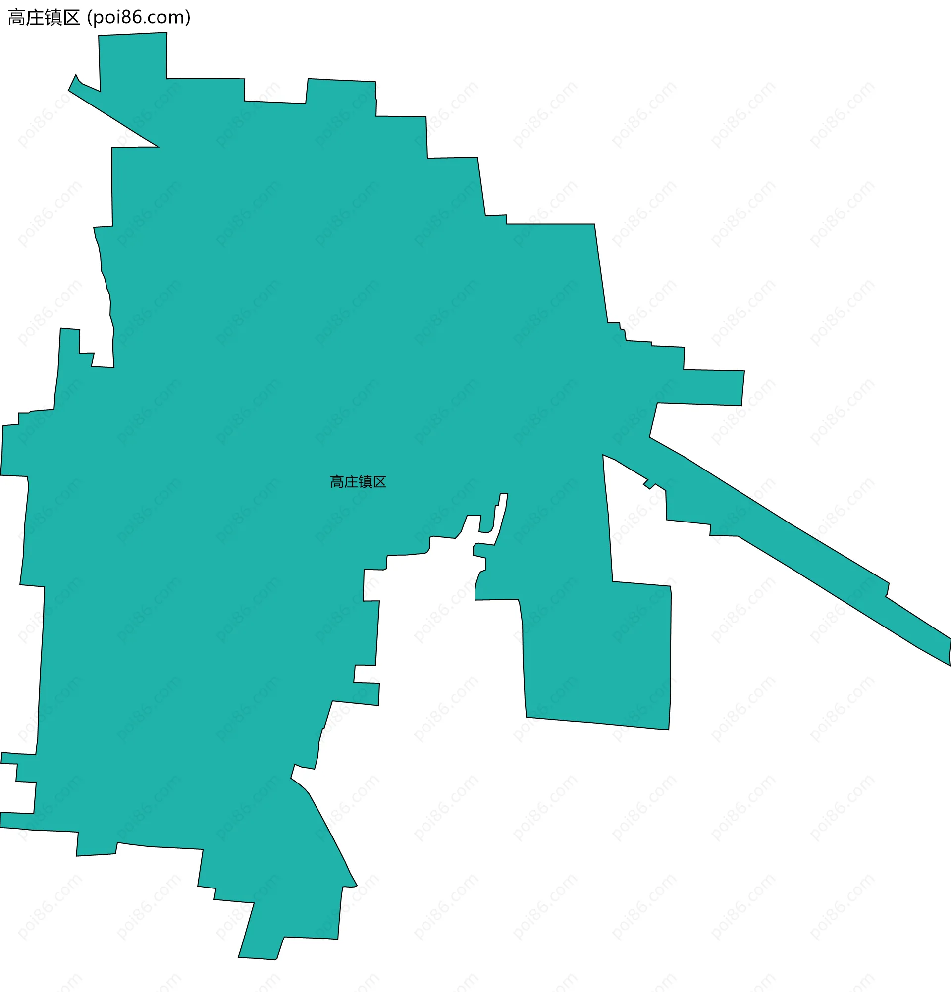 高庄镇区边界地图