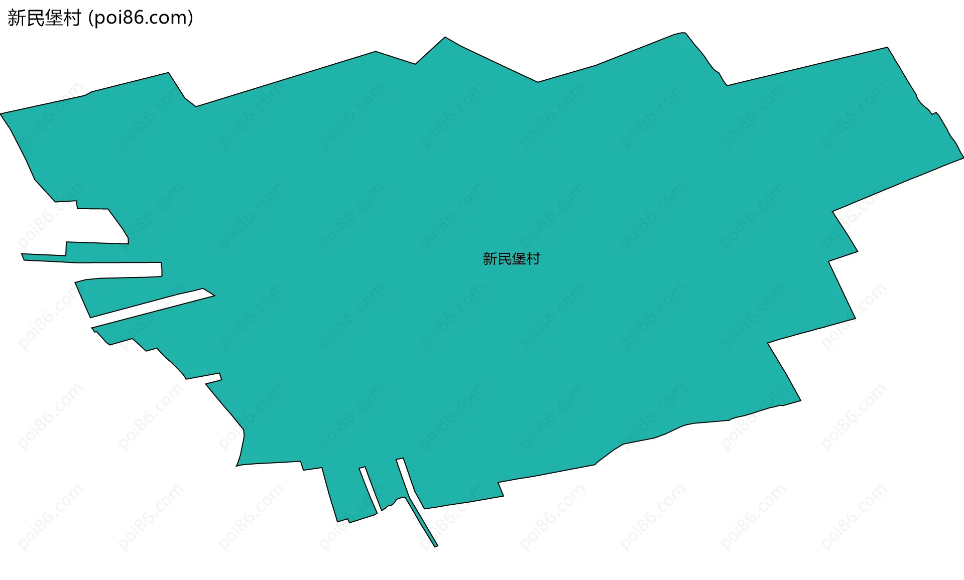 新民堡村边界地图