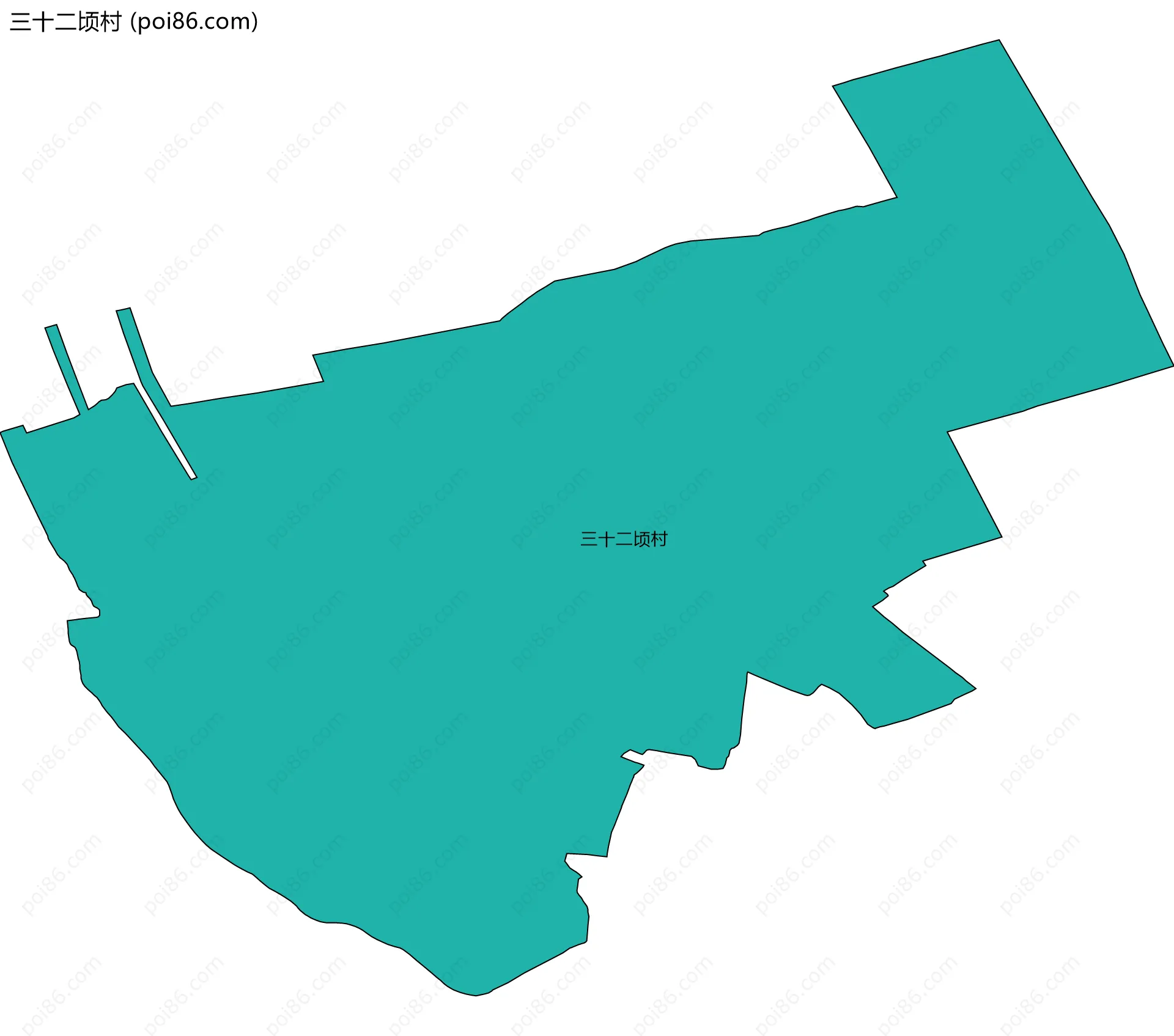 三十二顷村边界地图