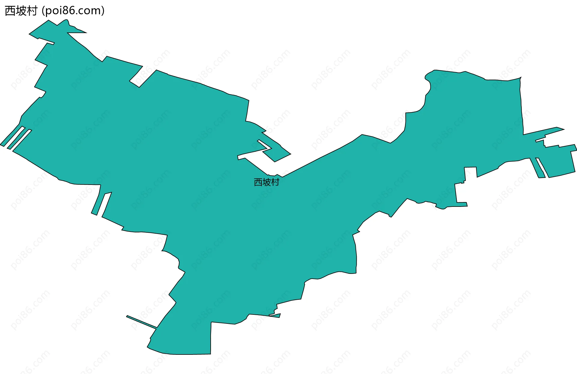 西坡村边界地图