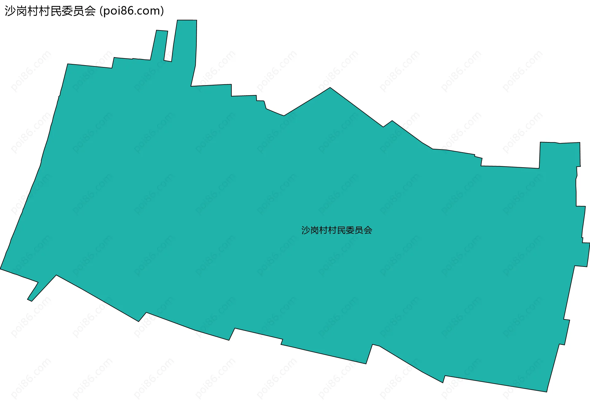 沙岗村村民委员会边界地图
