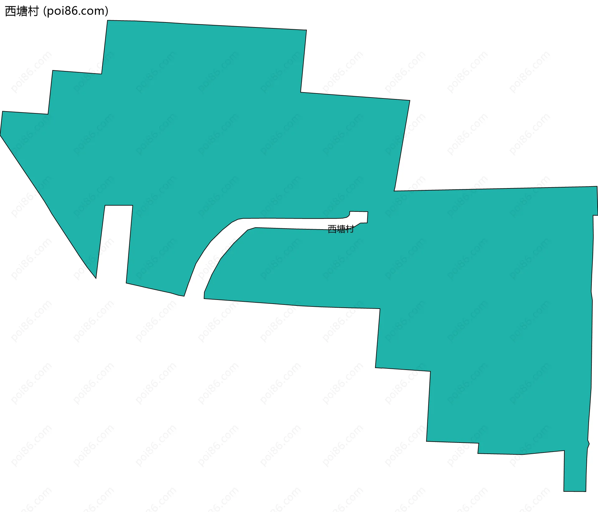 西塘村边界地图