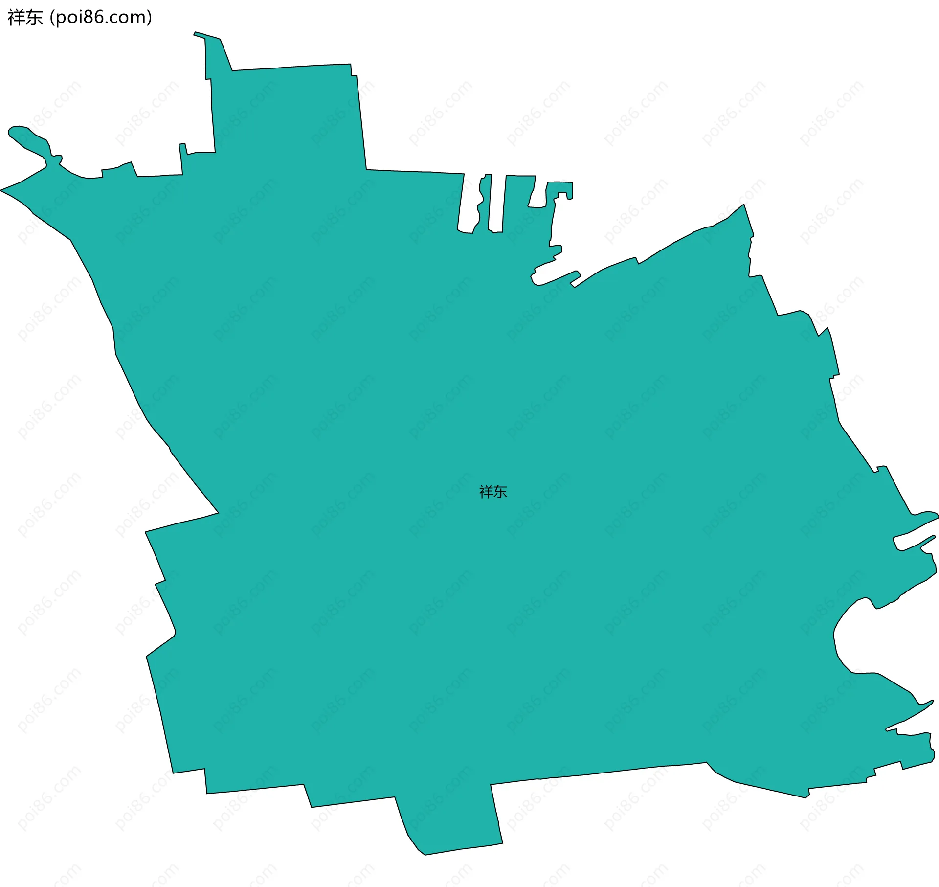 祥东边界地图