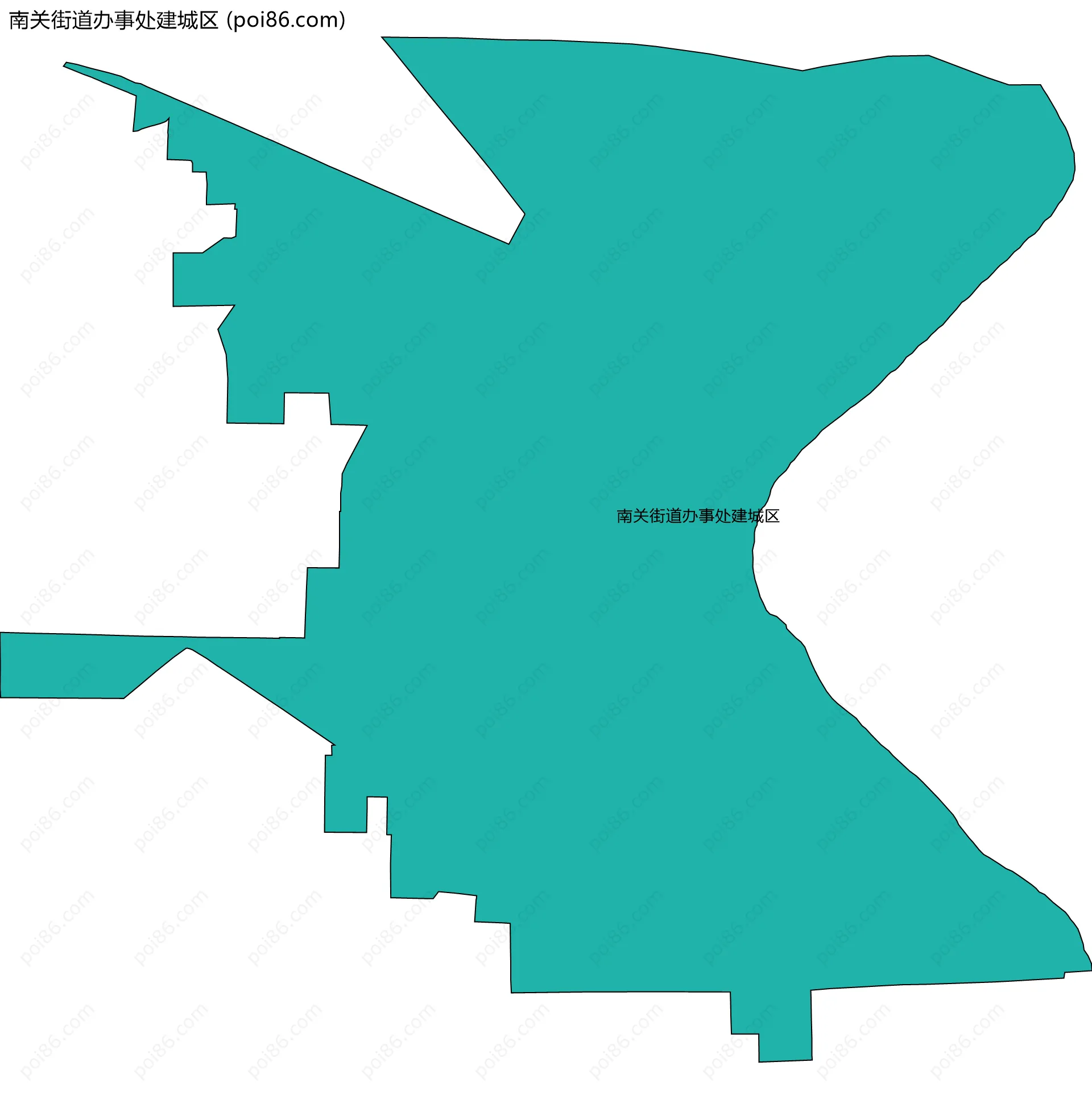 南关街道办事处建城区边界地图