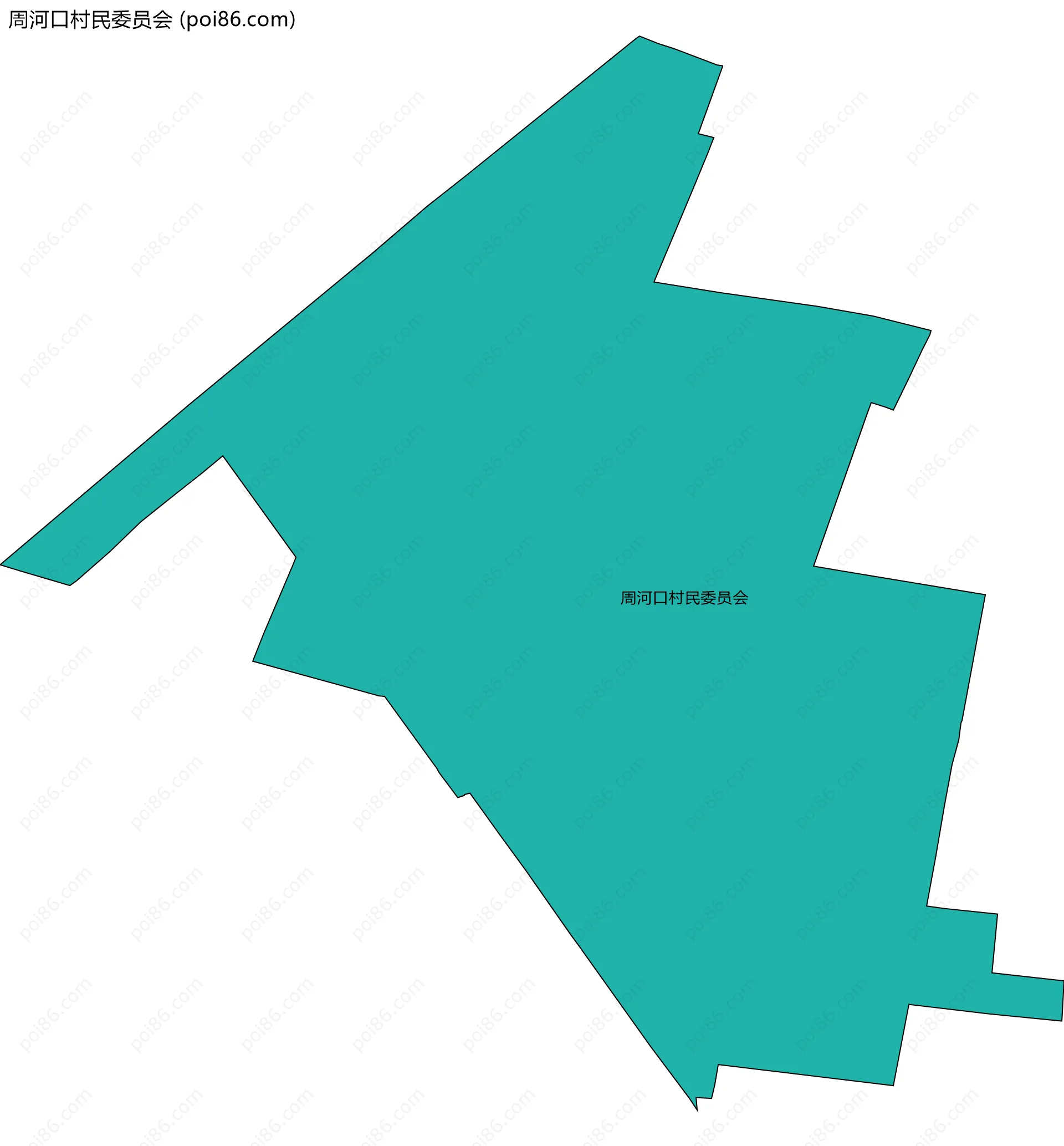 周河口村民委员会边界地图