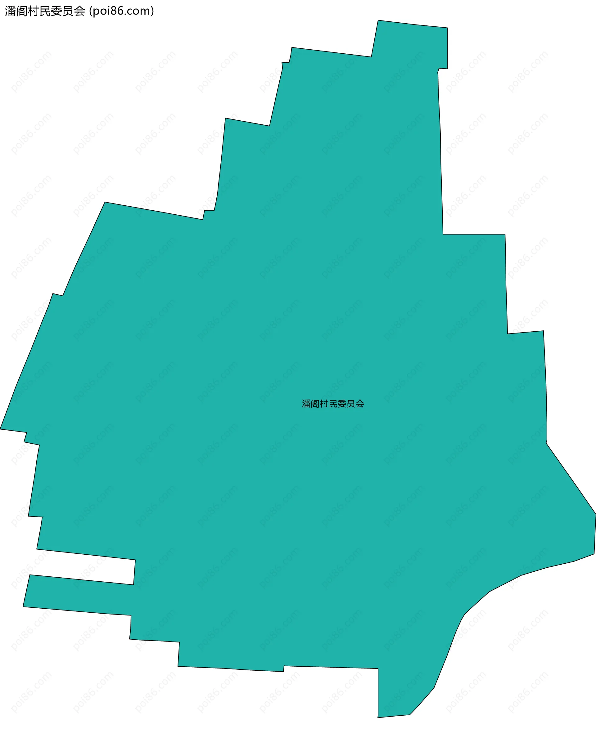 潘阁村民委员会边界地图