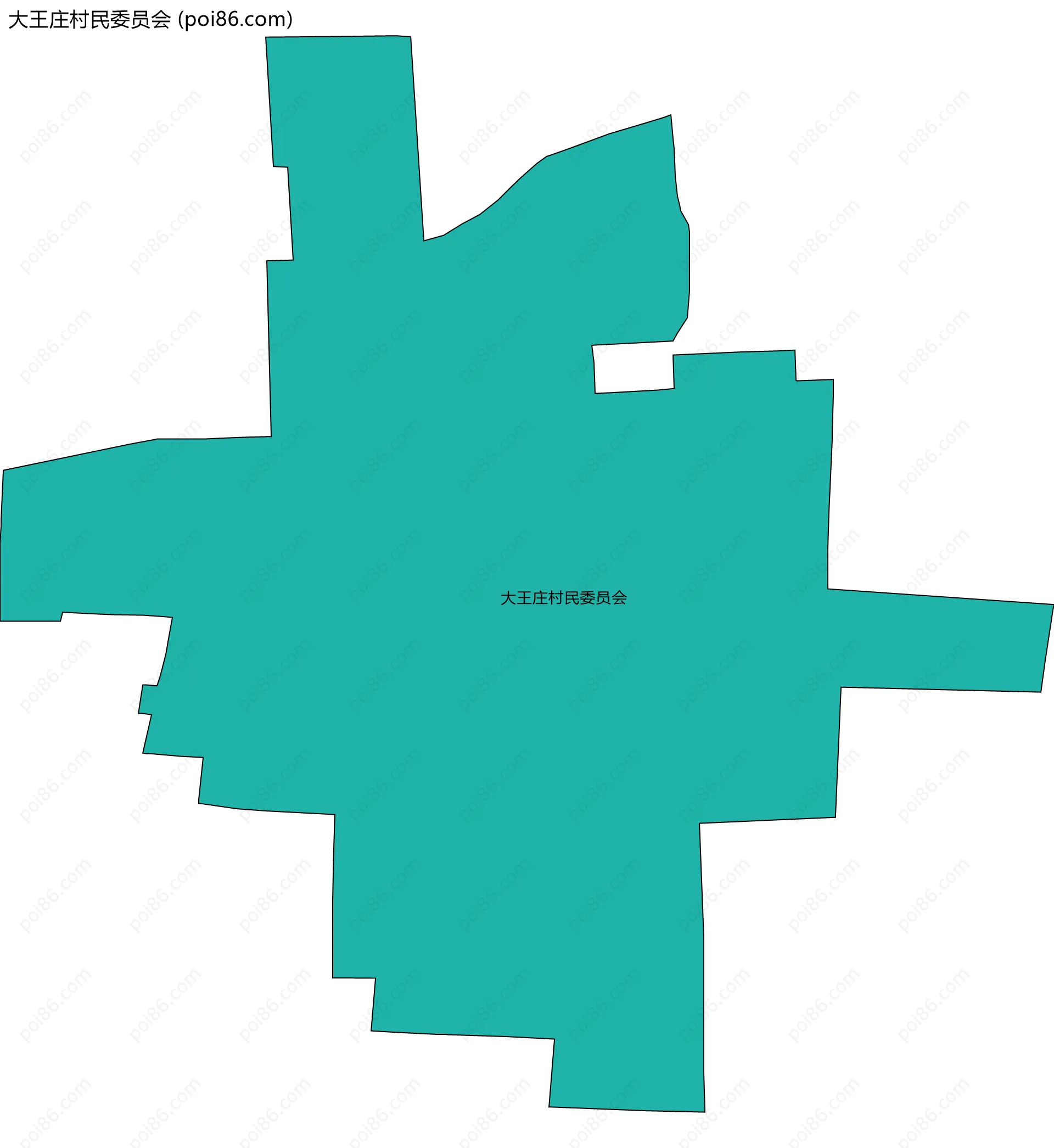大王庄村民委员会边界地图