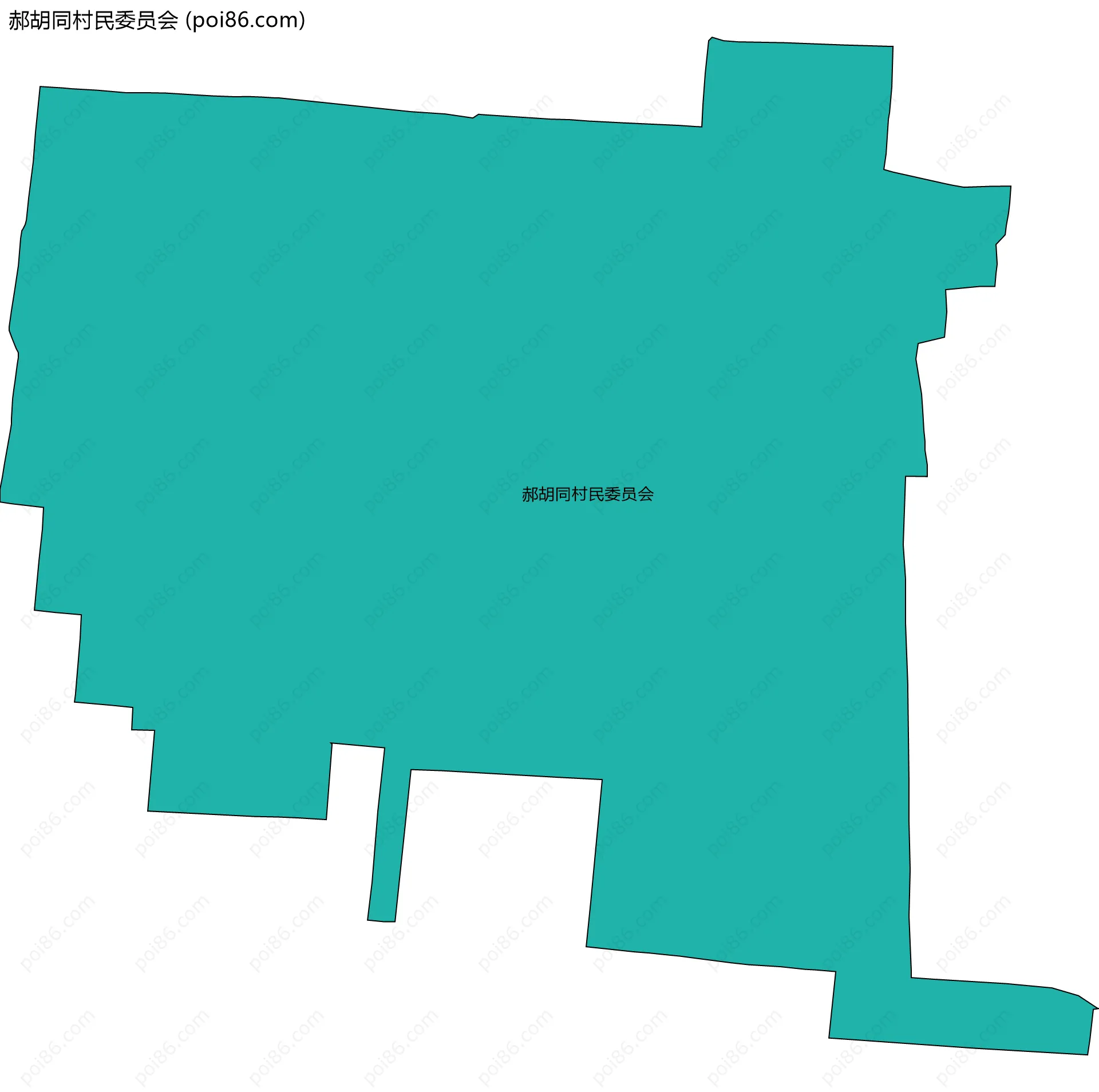 郝胡同村民委员会边界地图