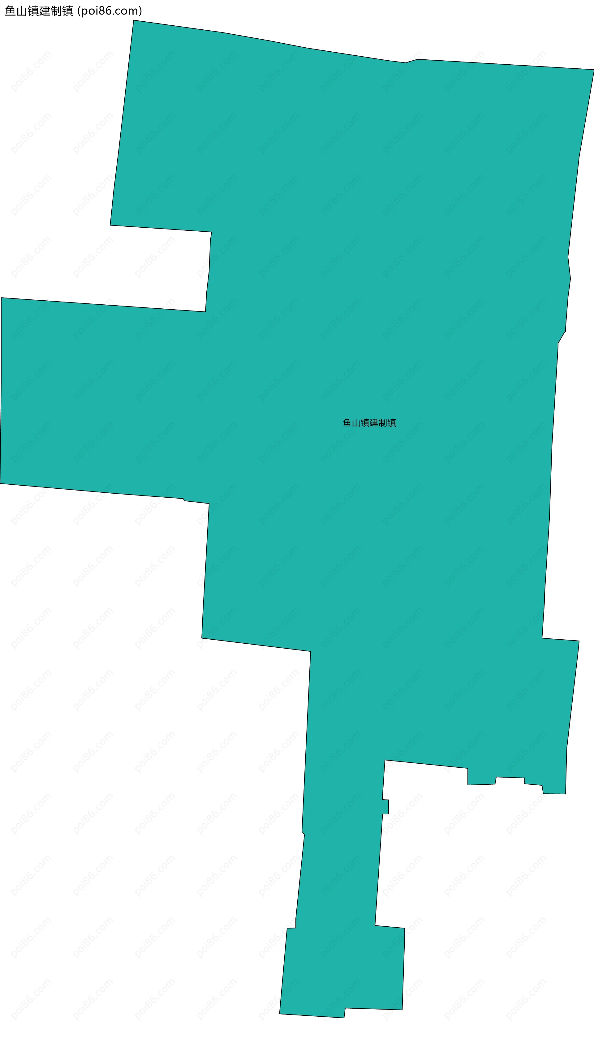 鱼山镇建制镇边界地图
