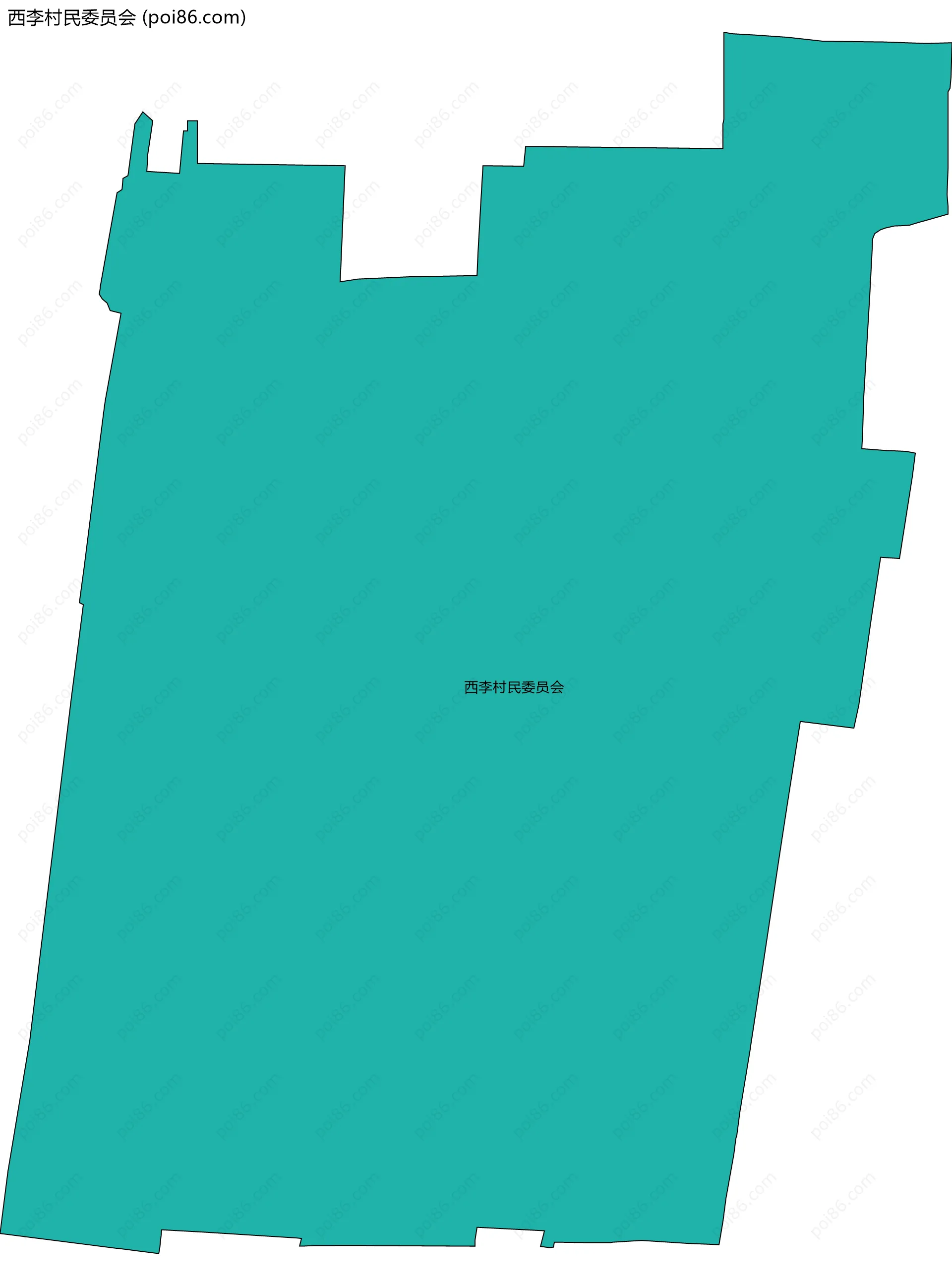 西李村民委员会边界地图