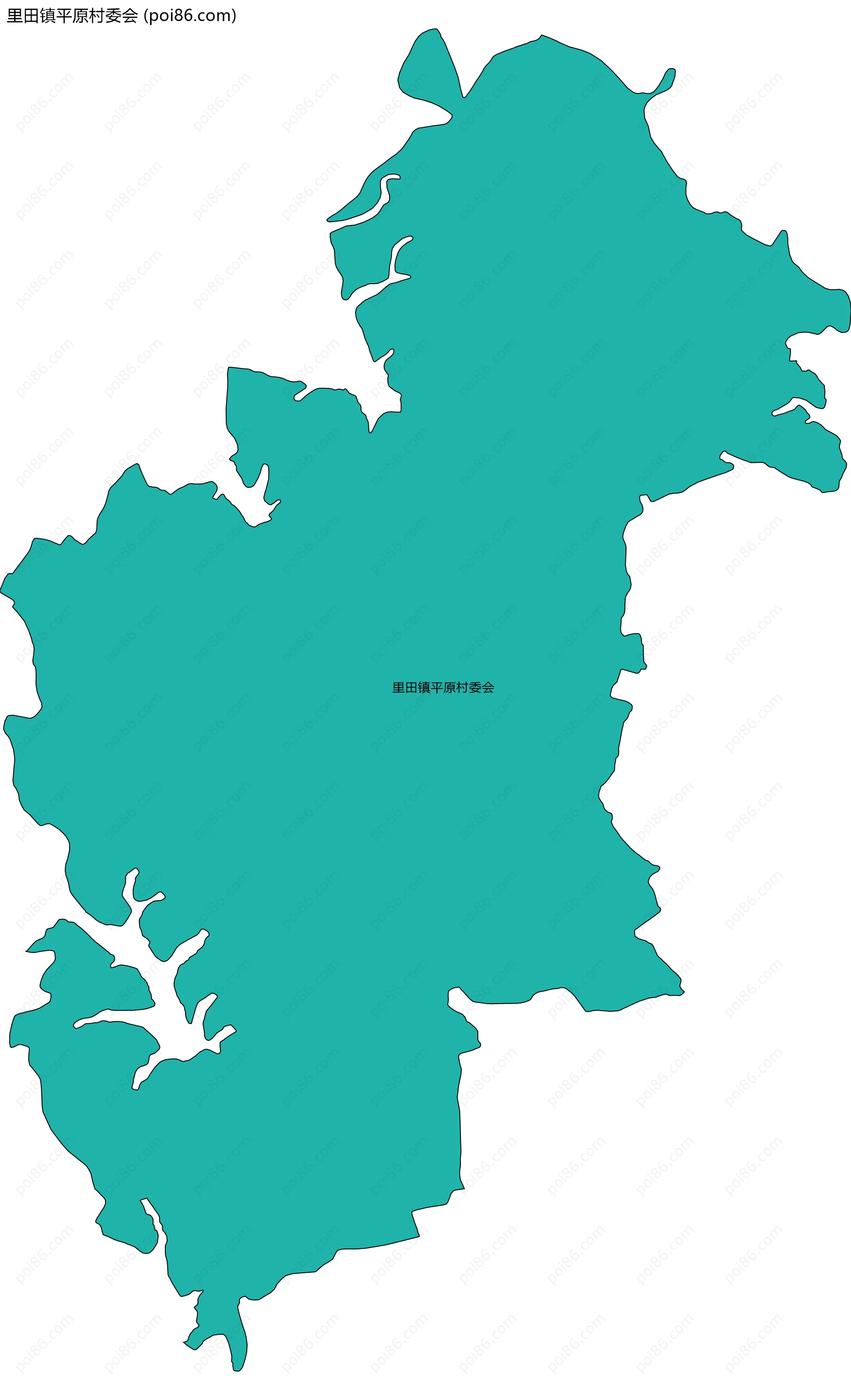 里田镇平原村委会边界地图
