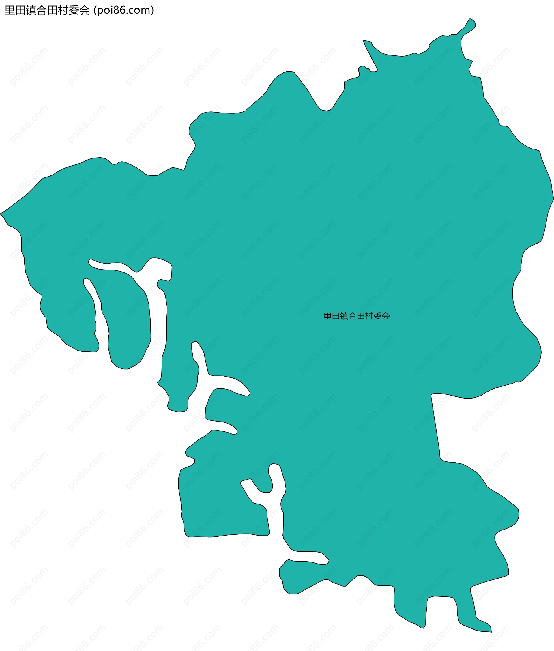 里田镇合田村委会边界地图