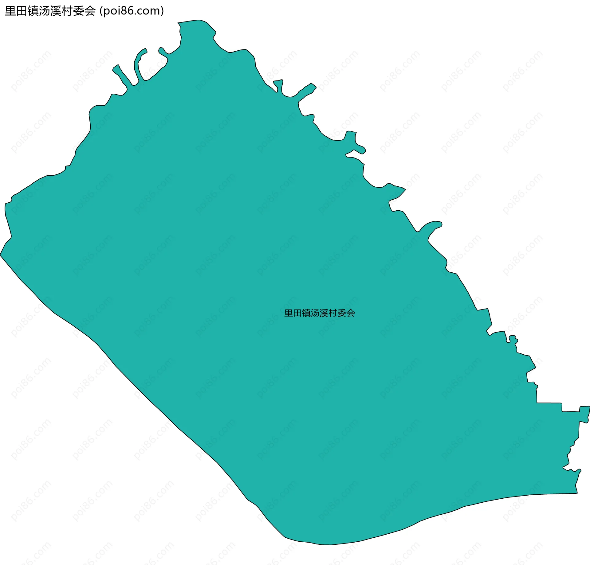 里田镇汤溪村委会边界地图