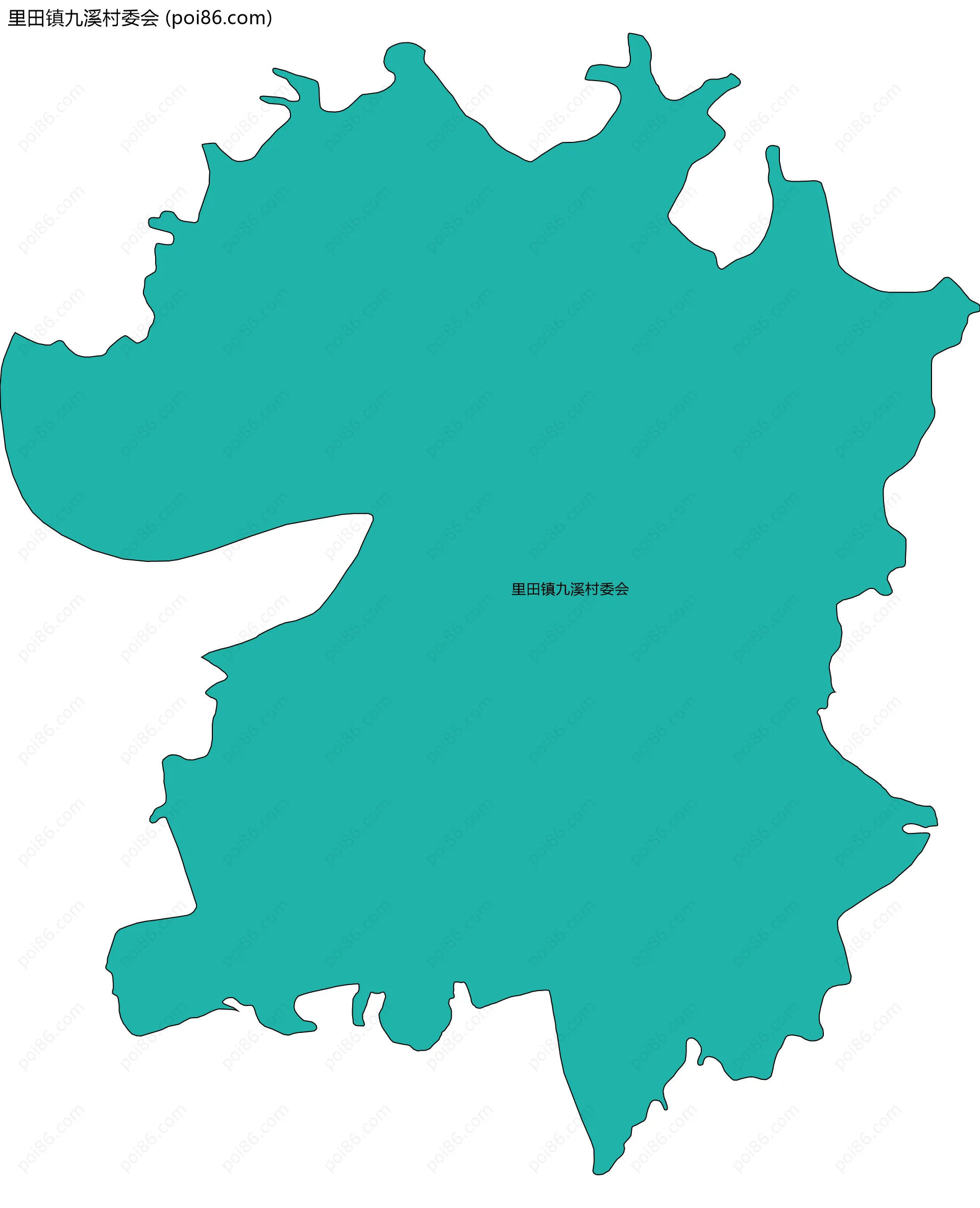 里田镇九溪村委会边界地图