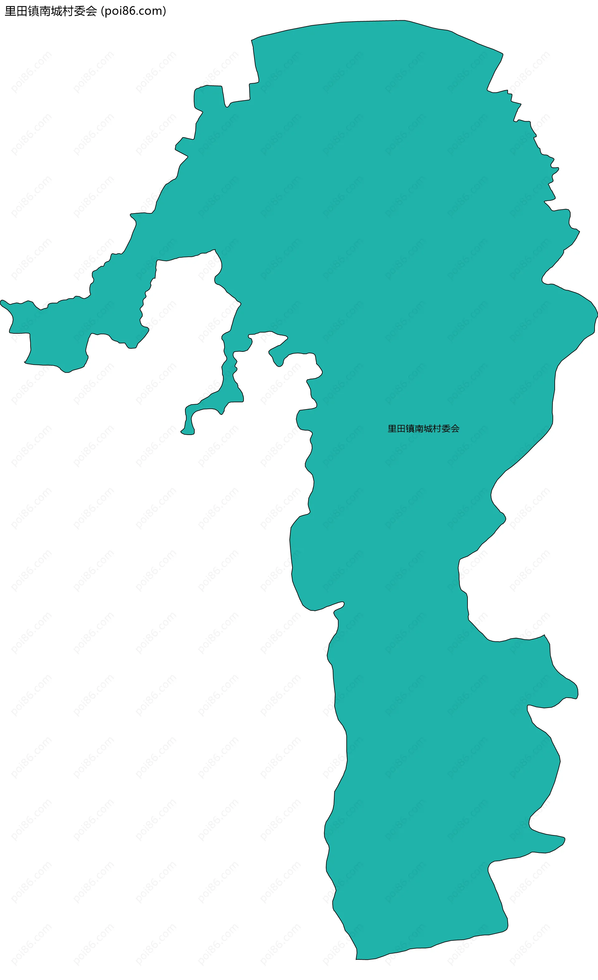 里田镇南城村委会边界地图