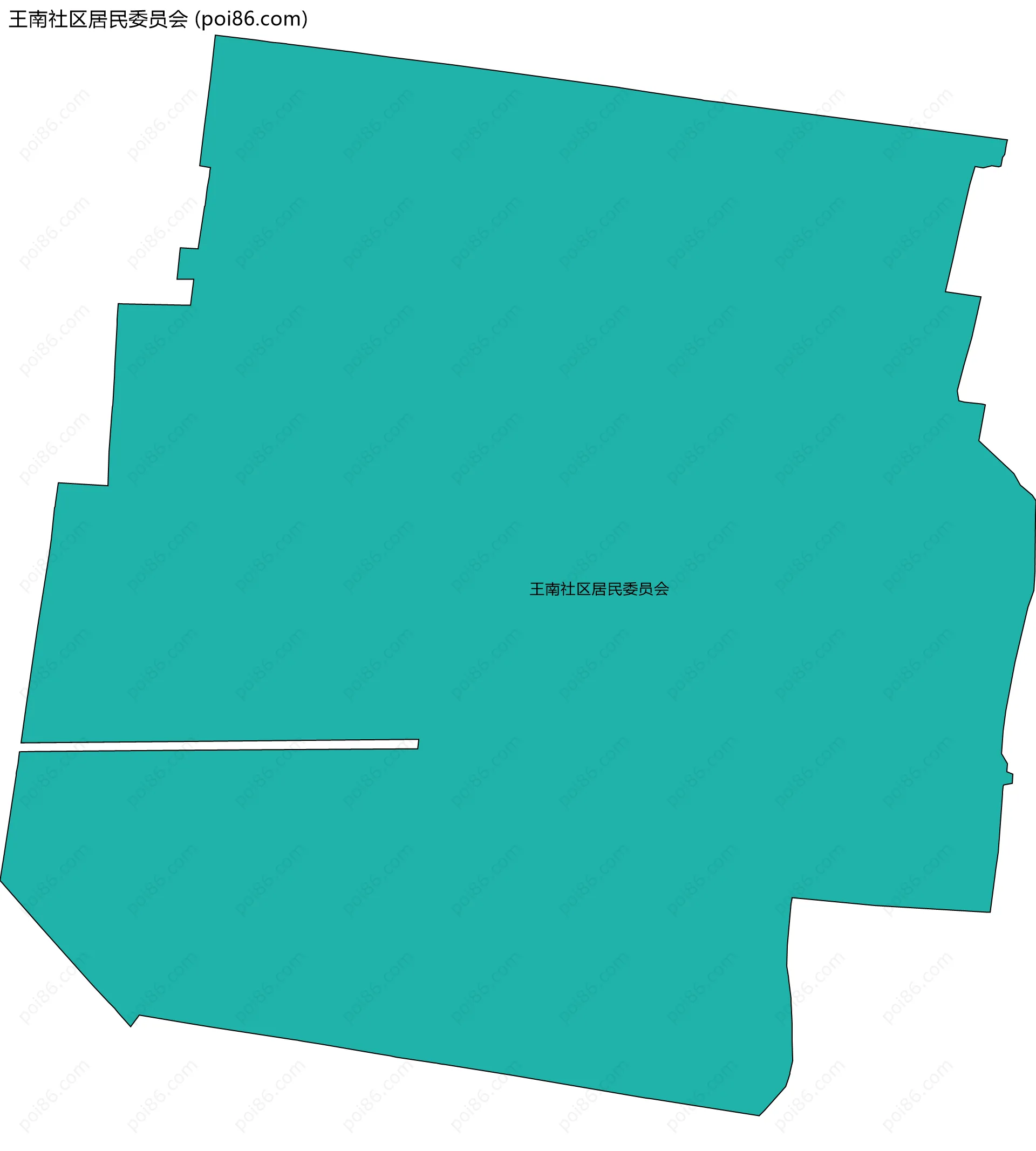 王南社区居民委员会边界地图